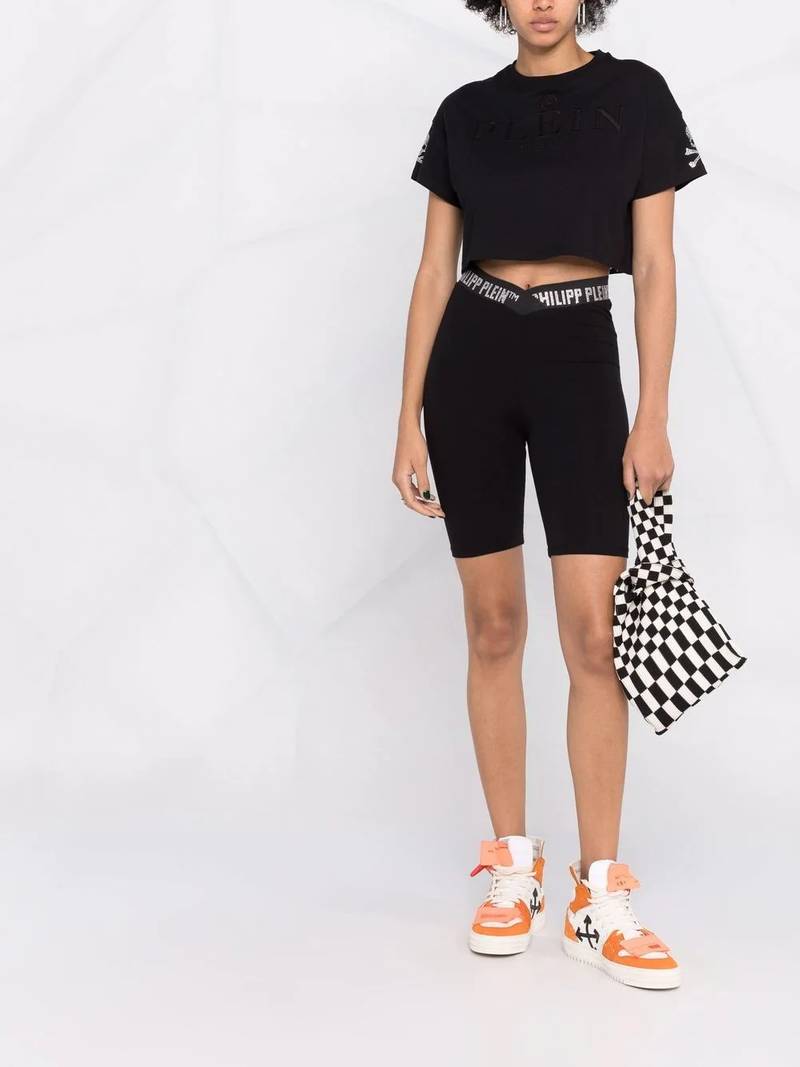 PHILIPP PLEIN Stones super high waist shorts outlook