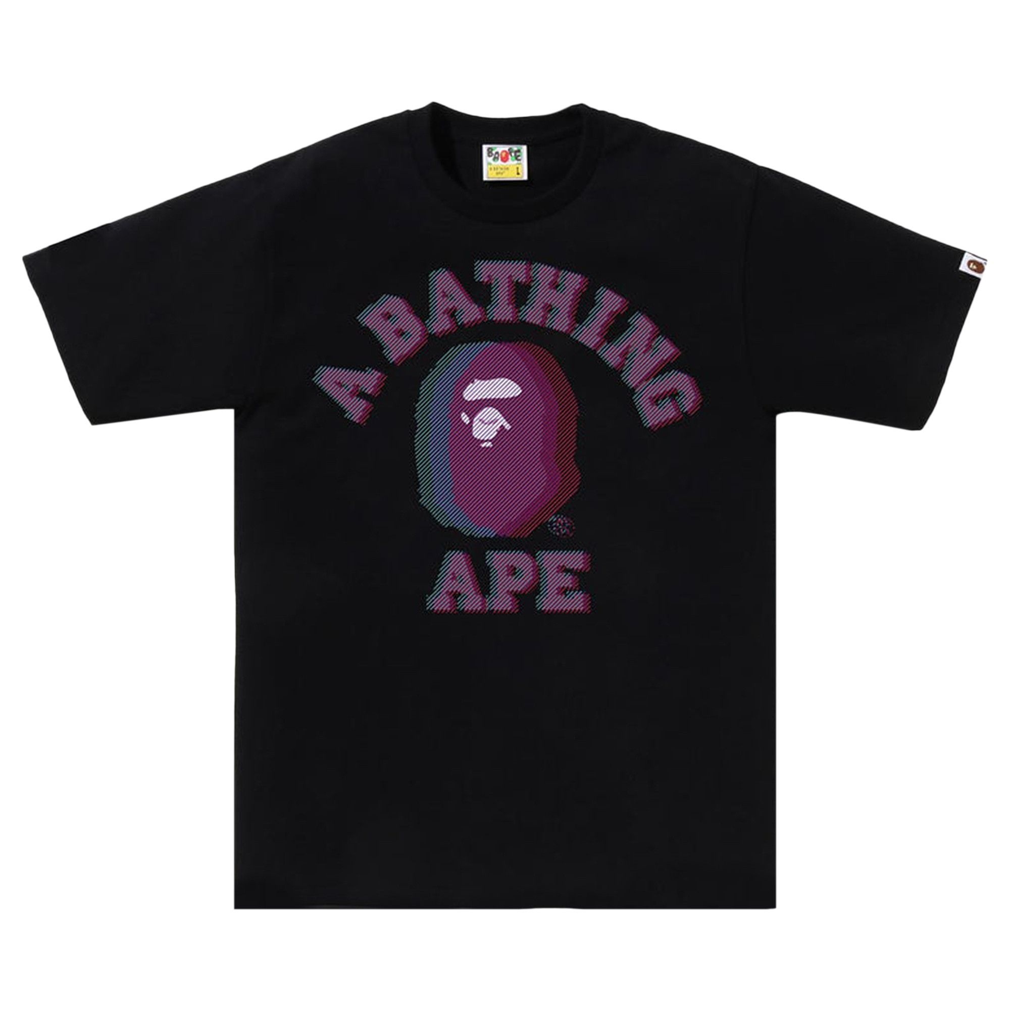 BAPE Glitch Art College Tee 'Black' - 1