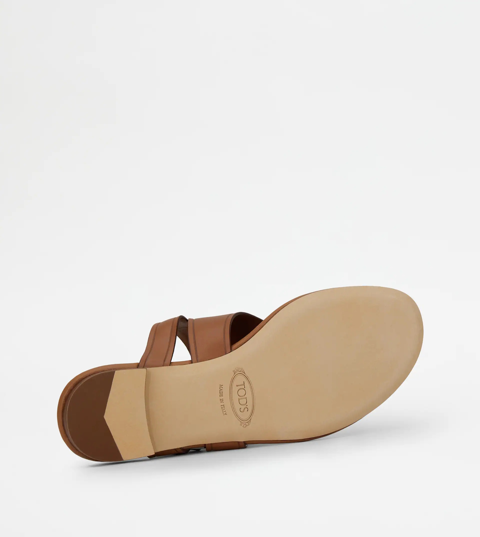 THONG SANDALS IN LEATHER - BROWN - 4