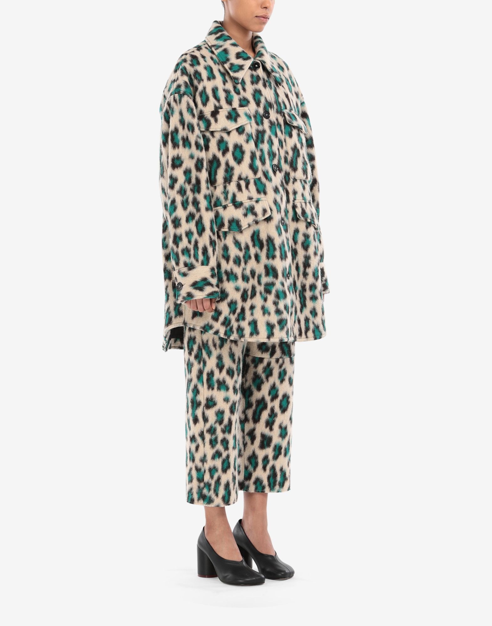 Oversized leopard jacquard coat - 3