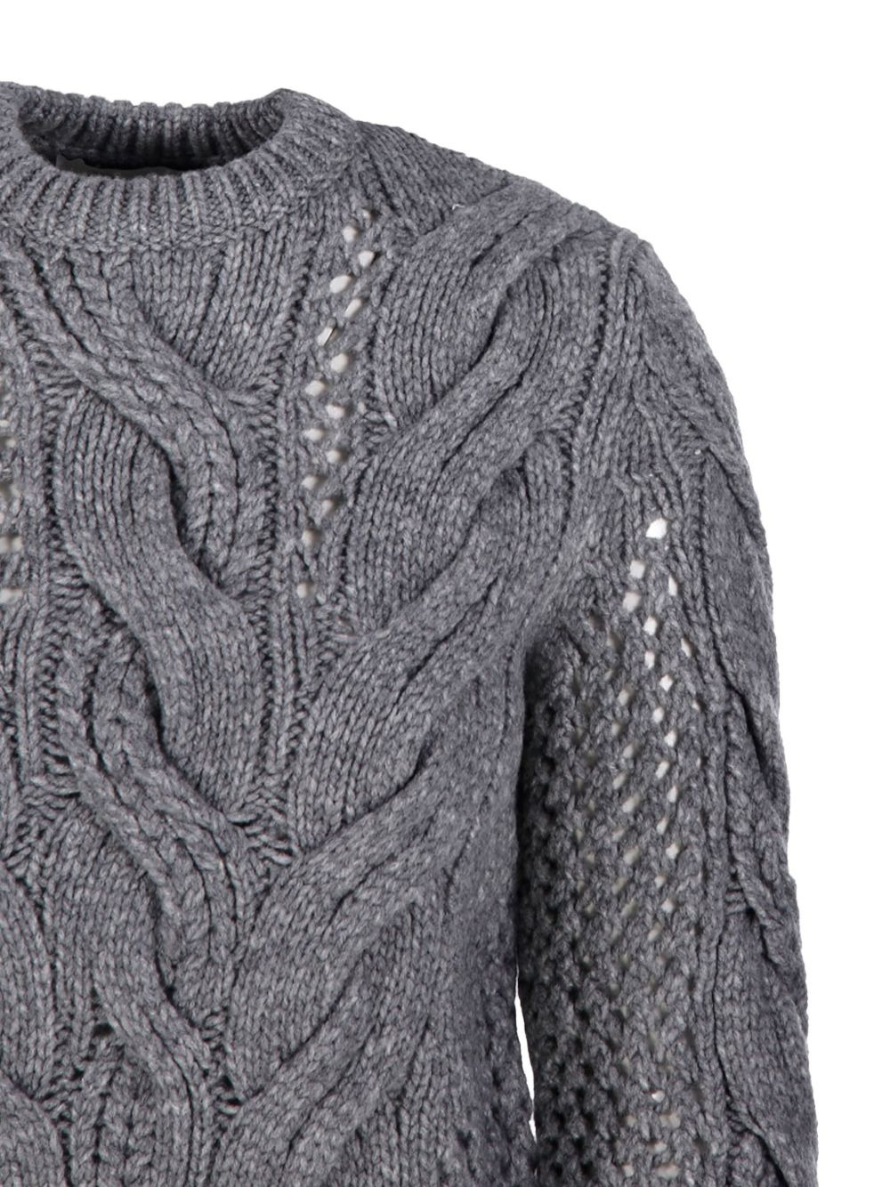 cable-knit eyelet-detail sweater - 4