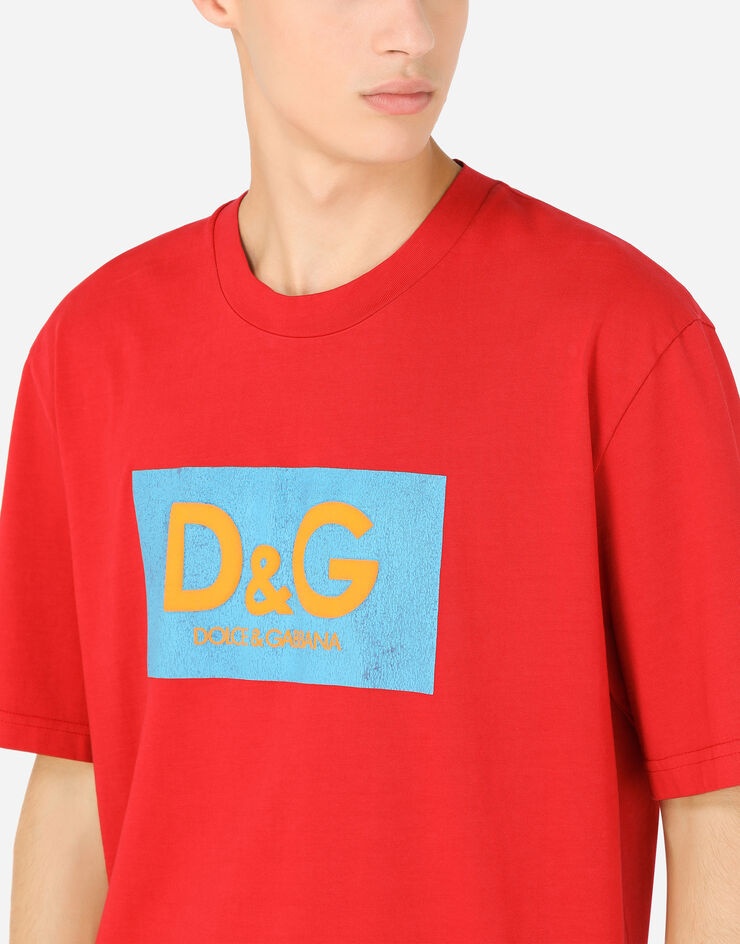 Cotton T-shirt with 3D D&G print - 5