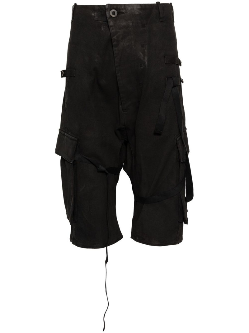 stonewashed cargo track shorts 1