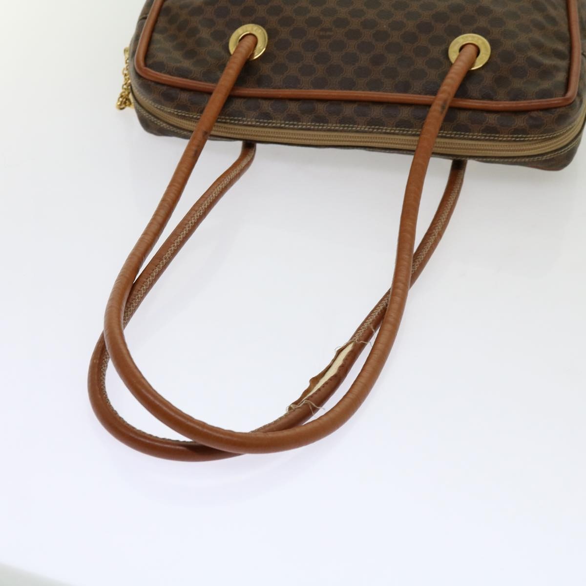CELINE Macadam Canvas Shoulder Bag Pvc Brown - 7