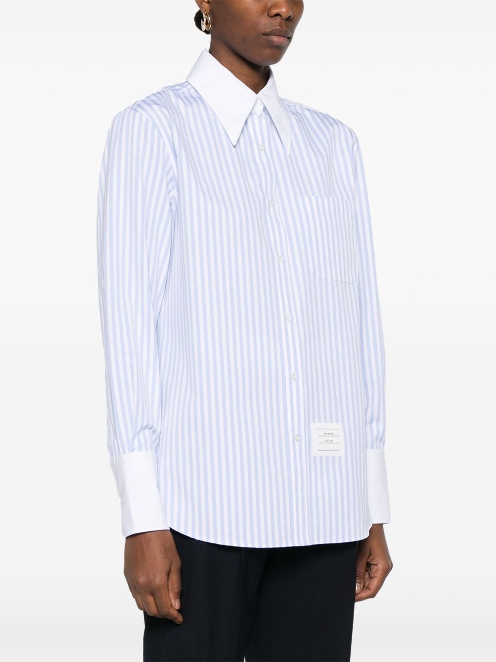 striped poplin shirt - 3