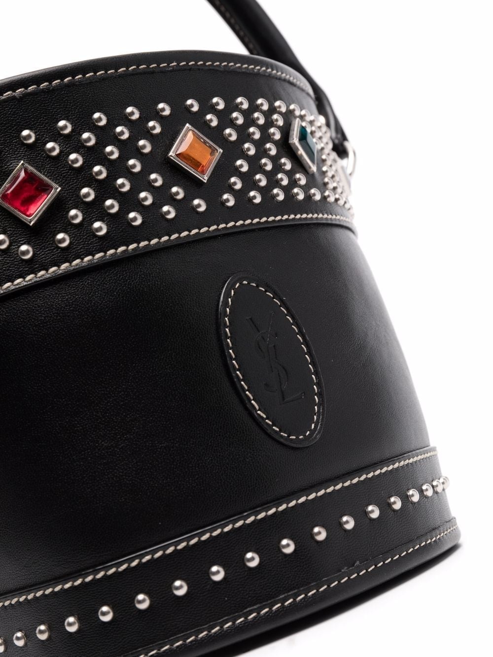 Bahia studded leather bucket bag - 4