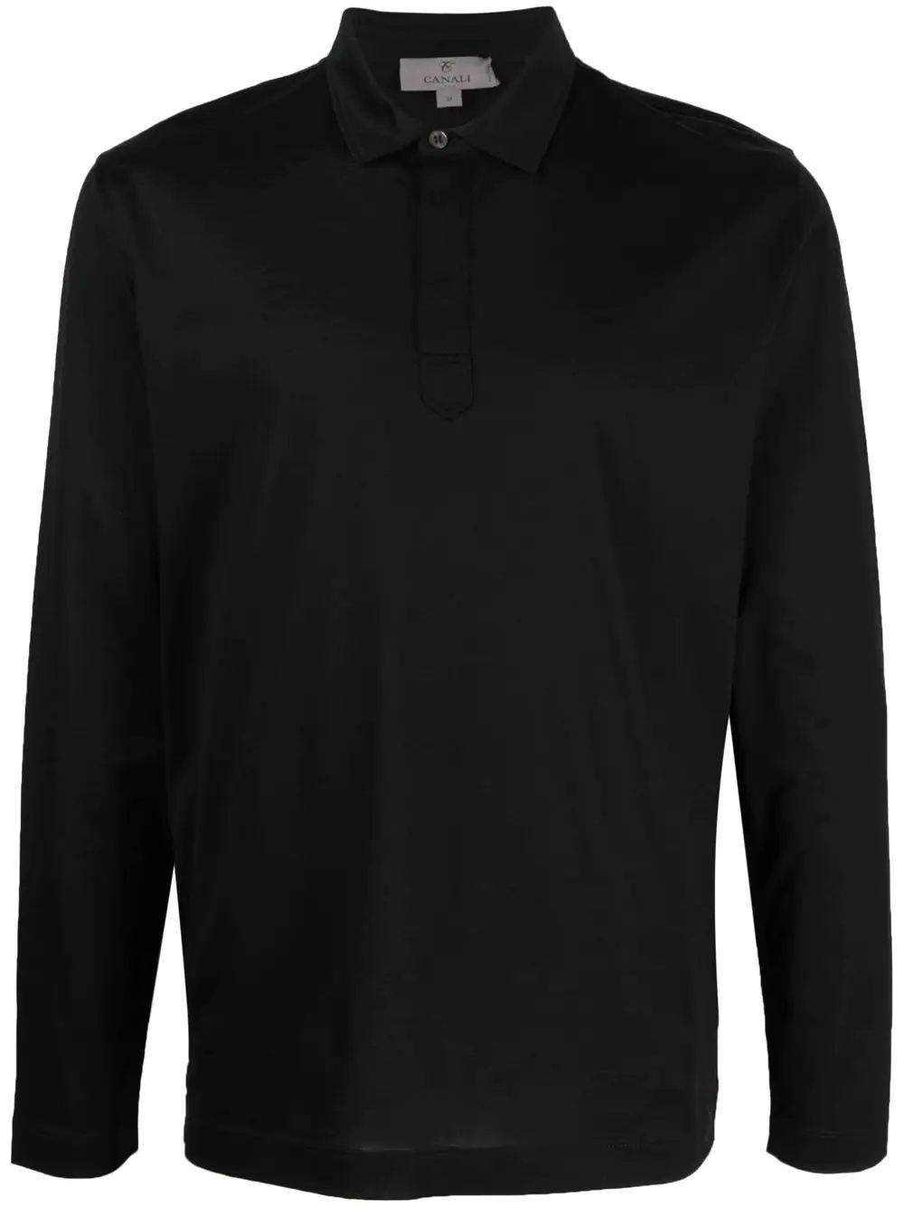 long-sleeved cotton polo shirt - 1