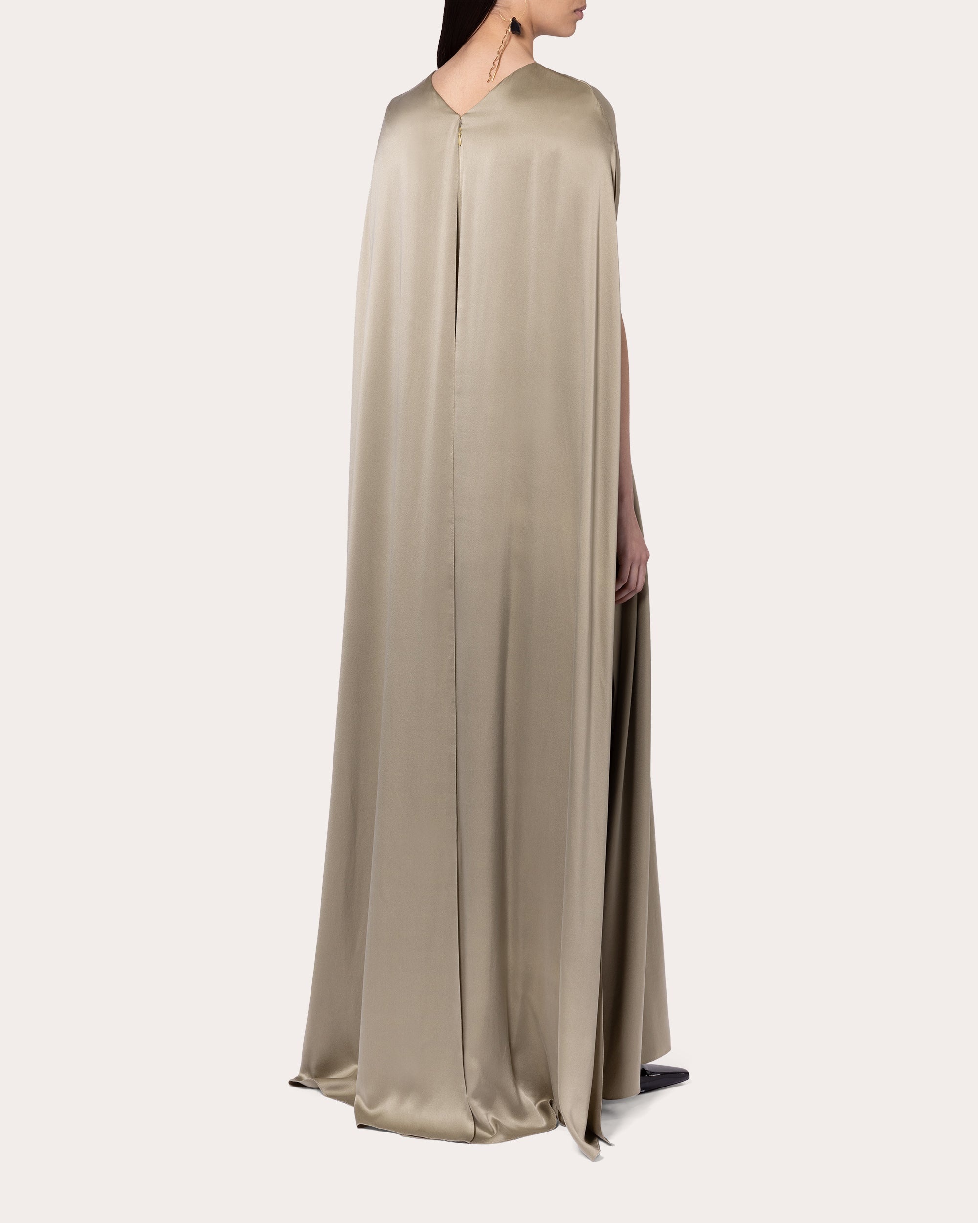 Fyeris Silk Cape Maxi Dress - 2