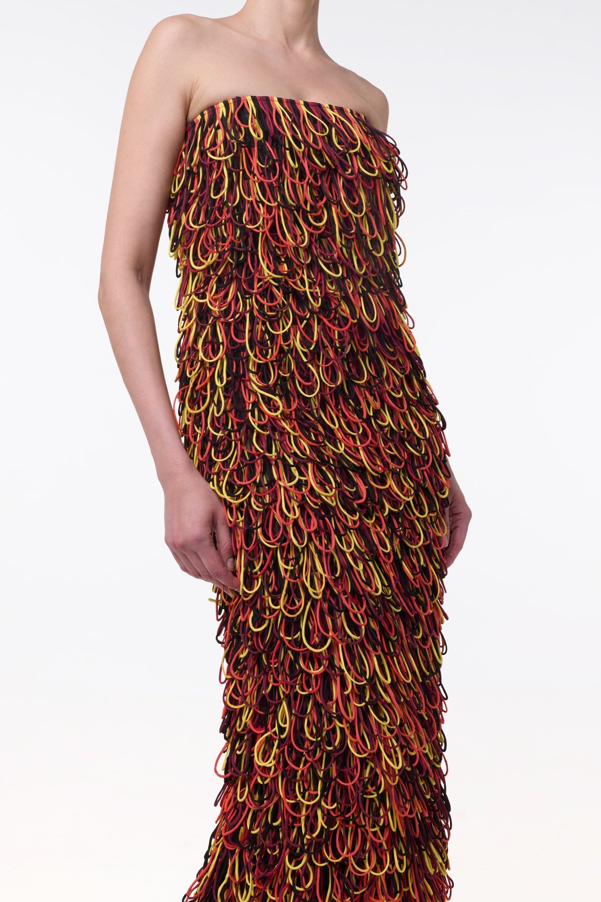 Nimm Maxi Dress in Black Structured Silk Organza - 3