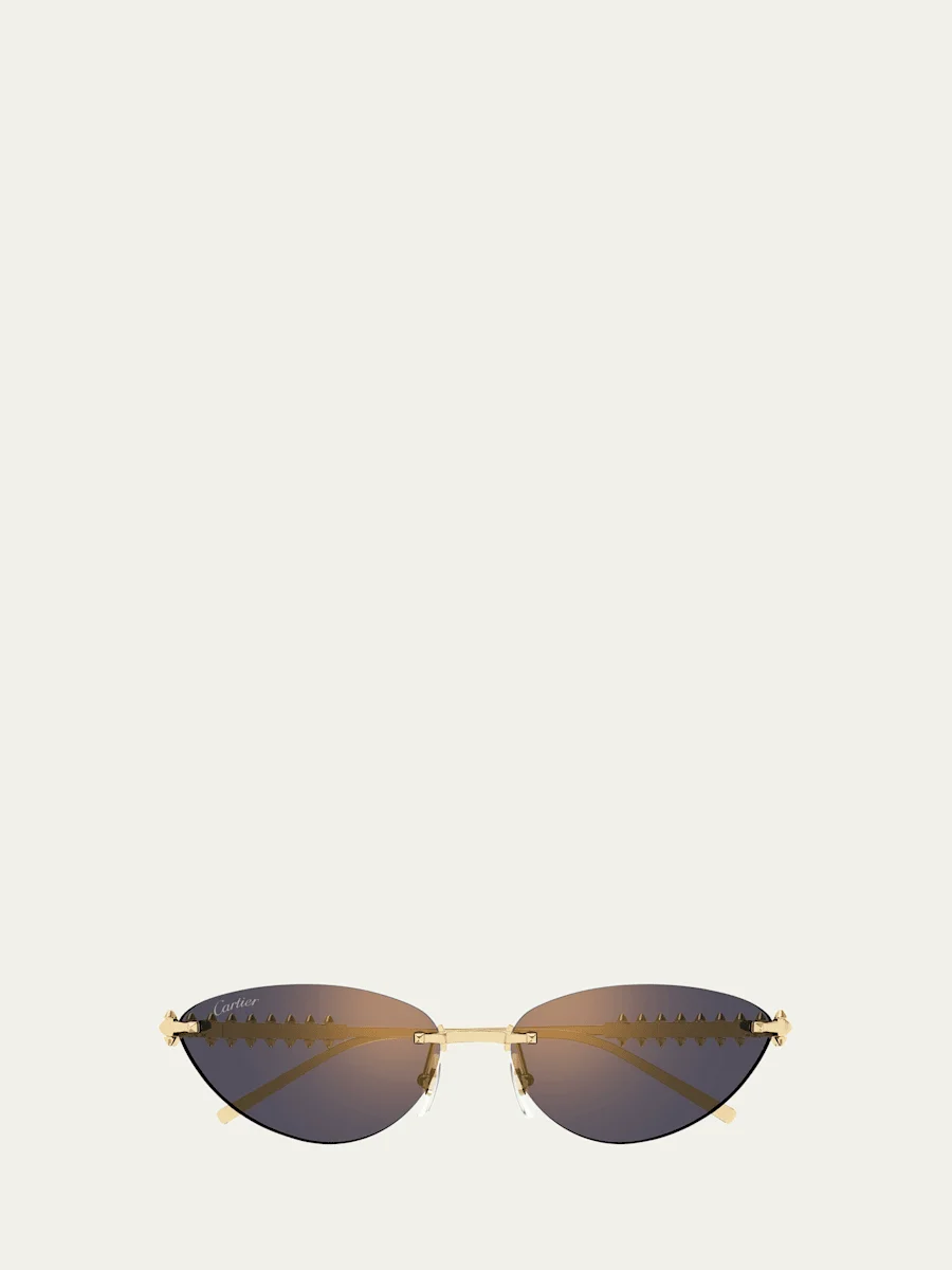 Rimless Metal Cat-Eye Sunglasses - 1