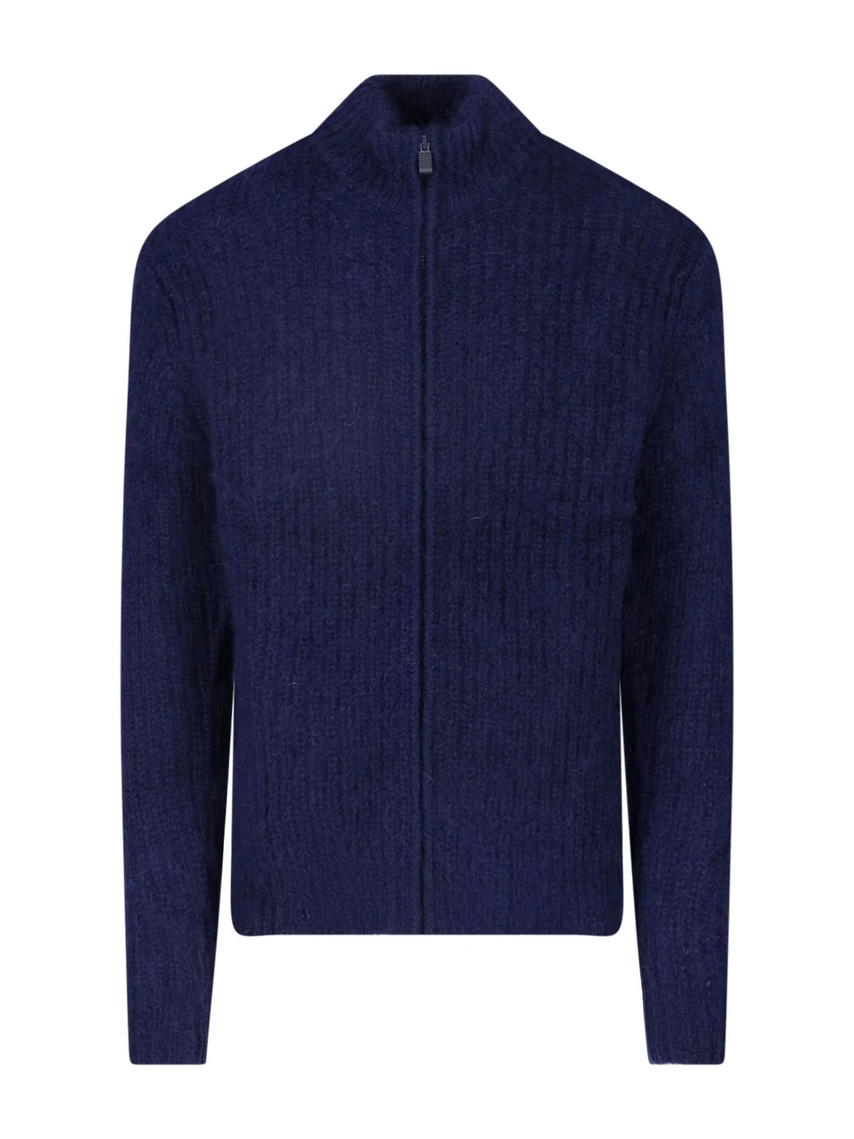 WOOL AND MOHAIR ZIP SWEATER - 1