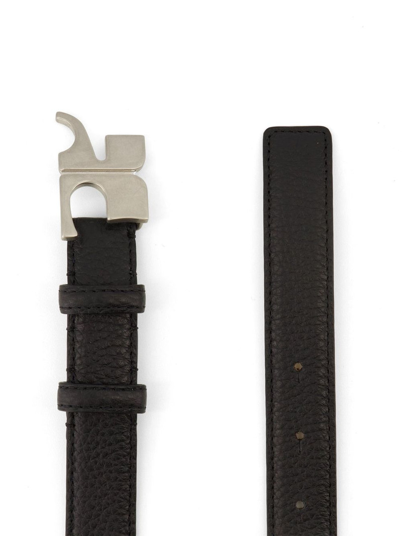 logo-buckle leather belt 4
