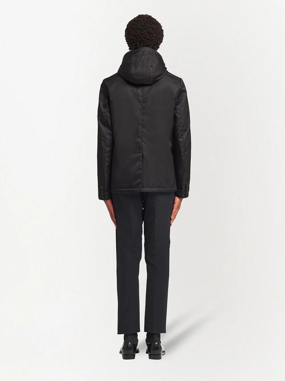 logo-plaque hooded jacket - 4
