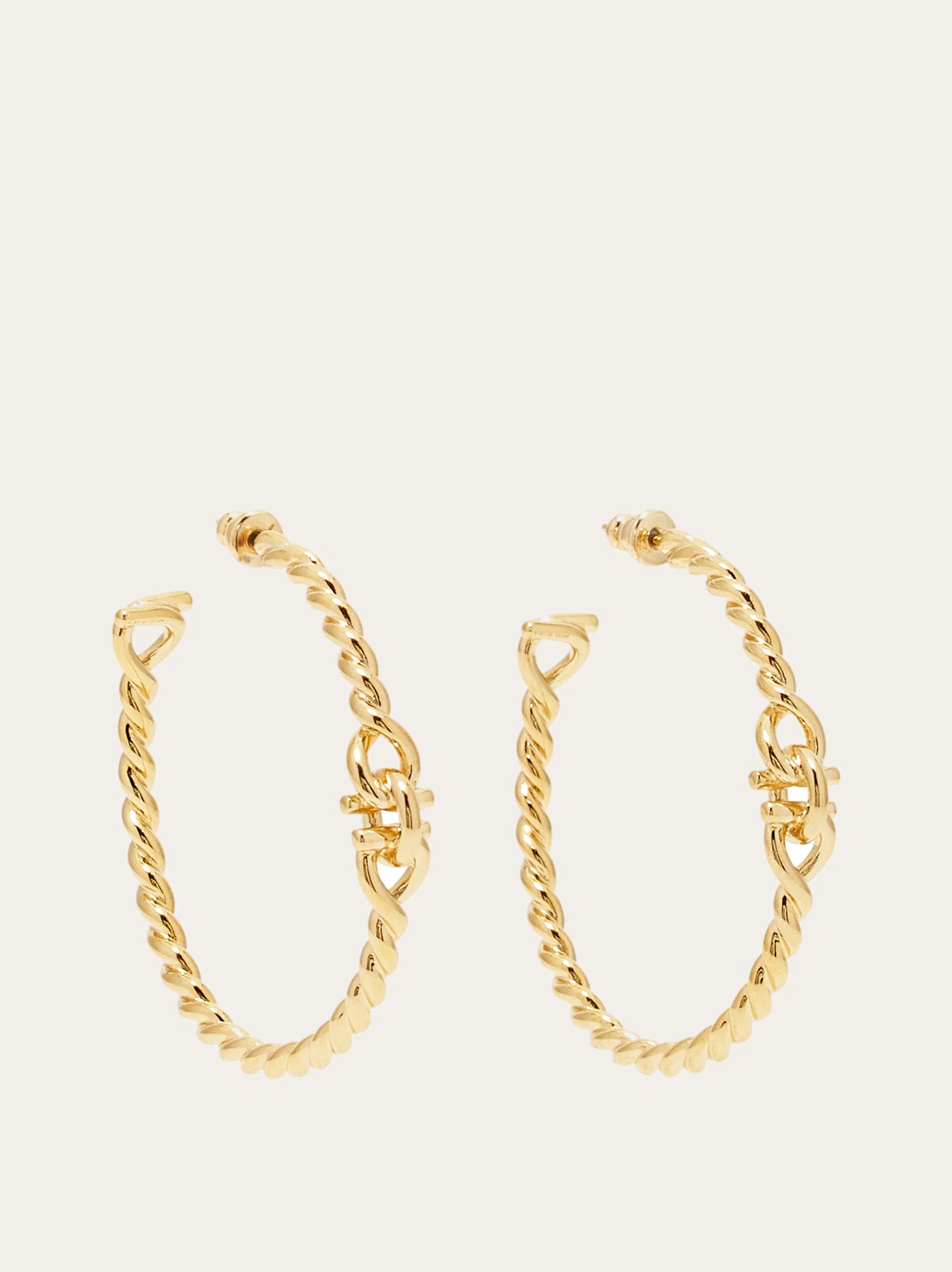 Twisted chain Gancini hoop earrings (L) - 1