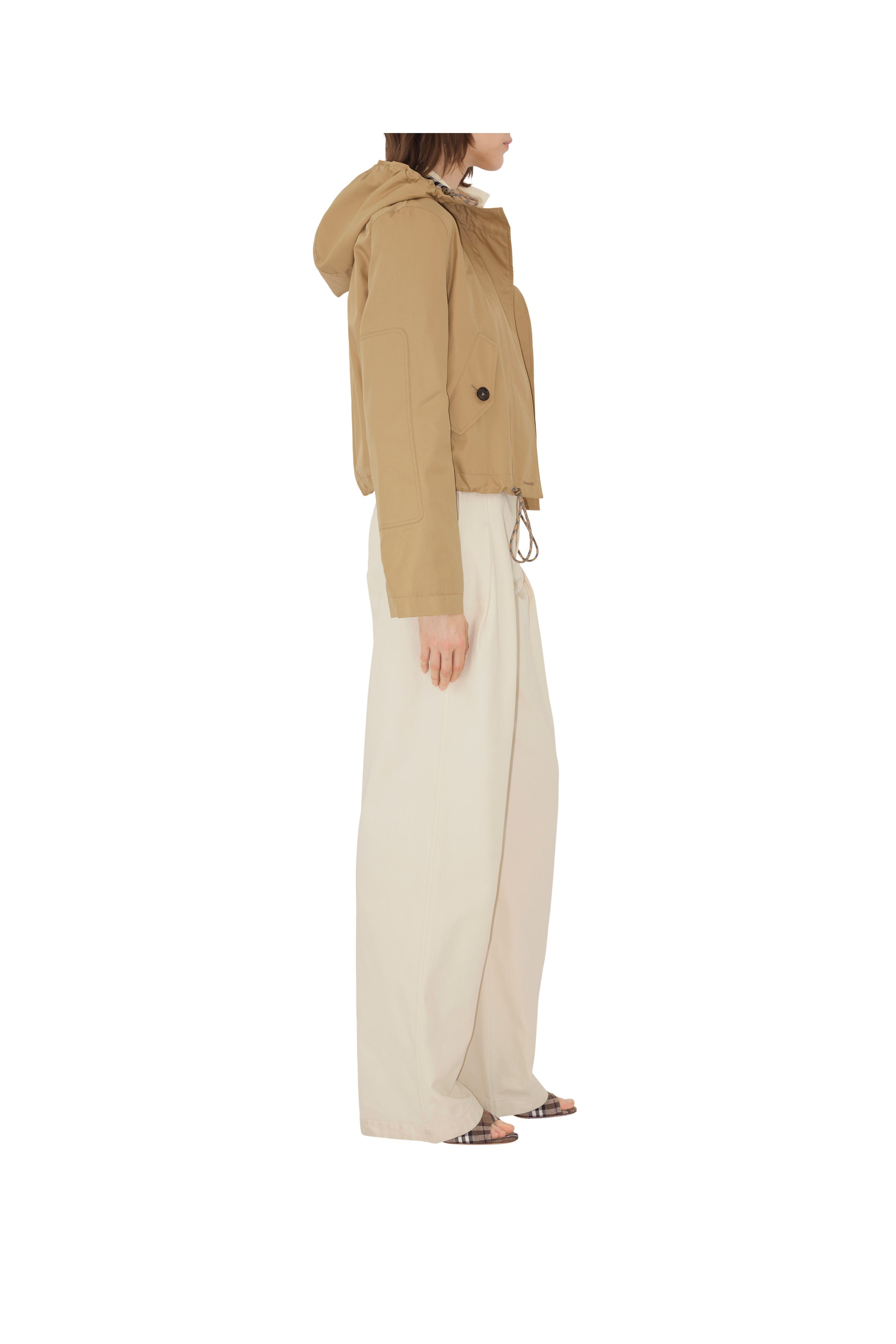 burberry Short Gabardine Parka in Flax at Nordstrom - 3