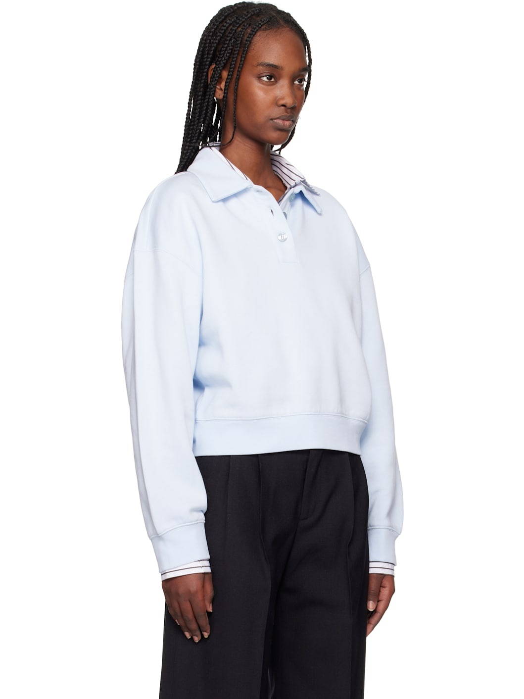Blue Sweatshirt Polo - 2