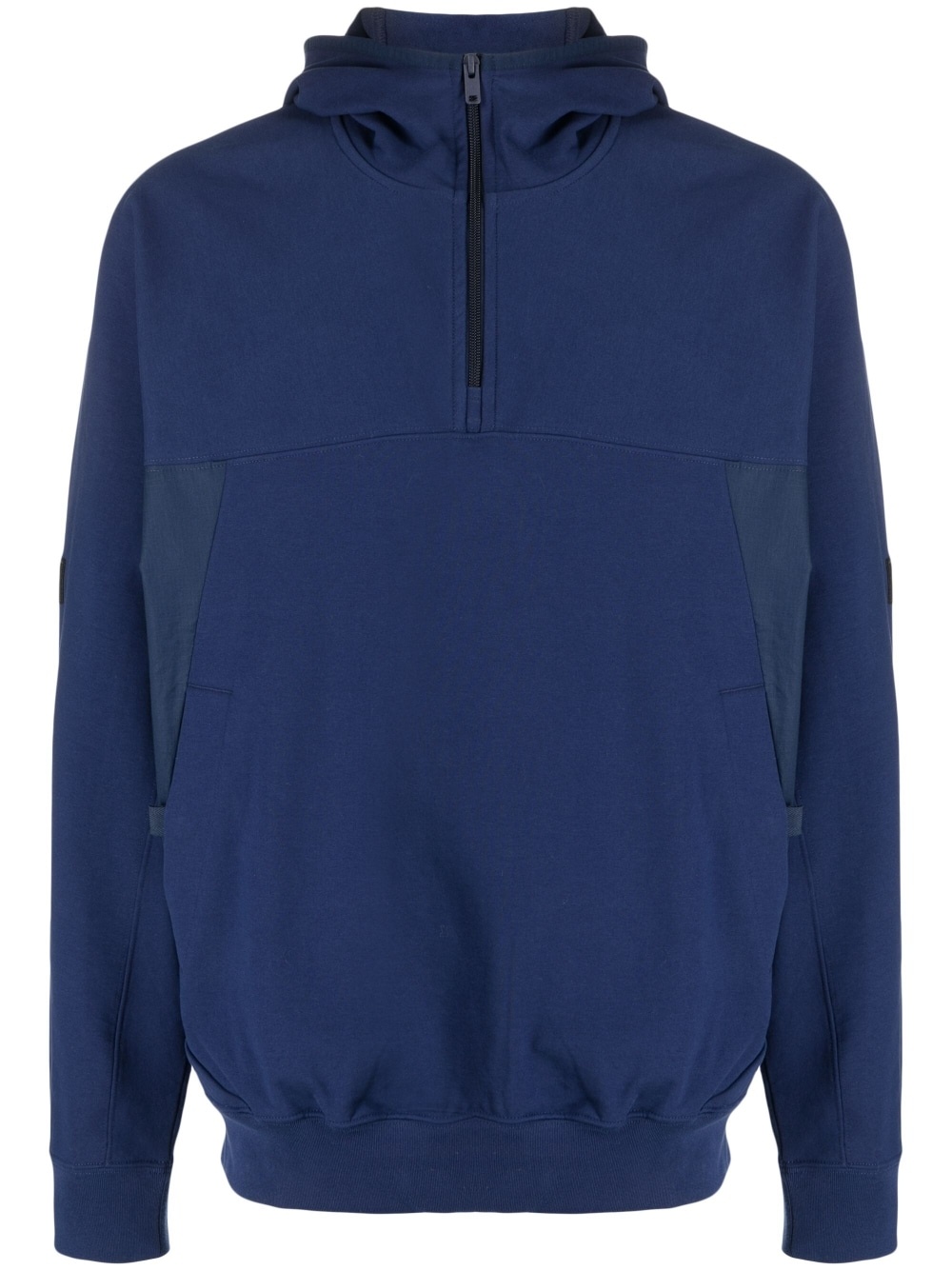 organic cotton-blend short-zip hoodie - 1
