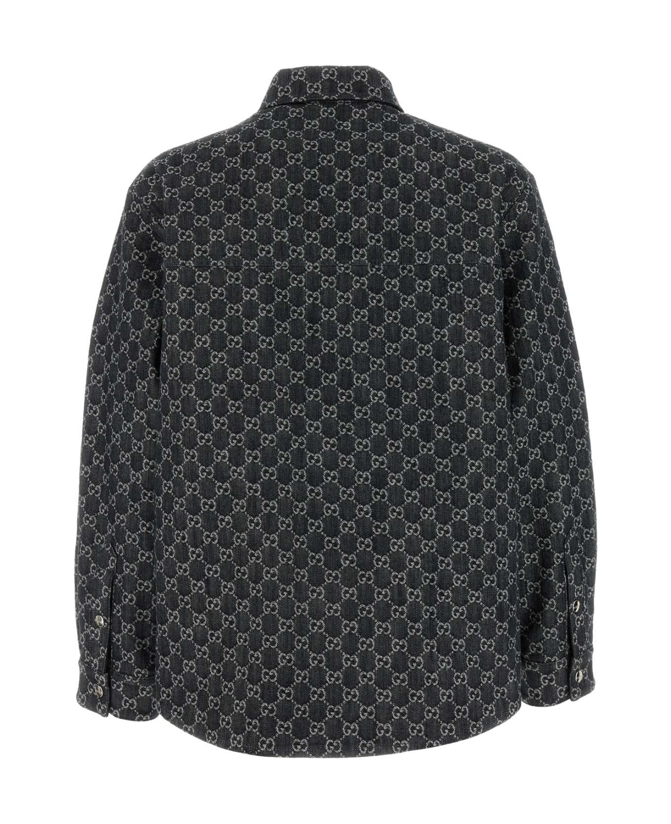 Embrodiered Denim Reversible Shirt - 2