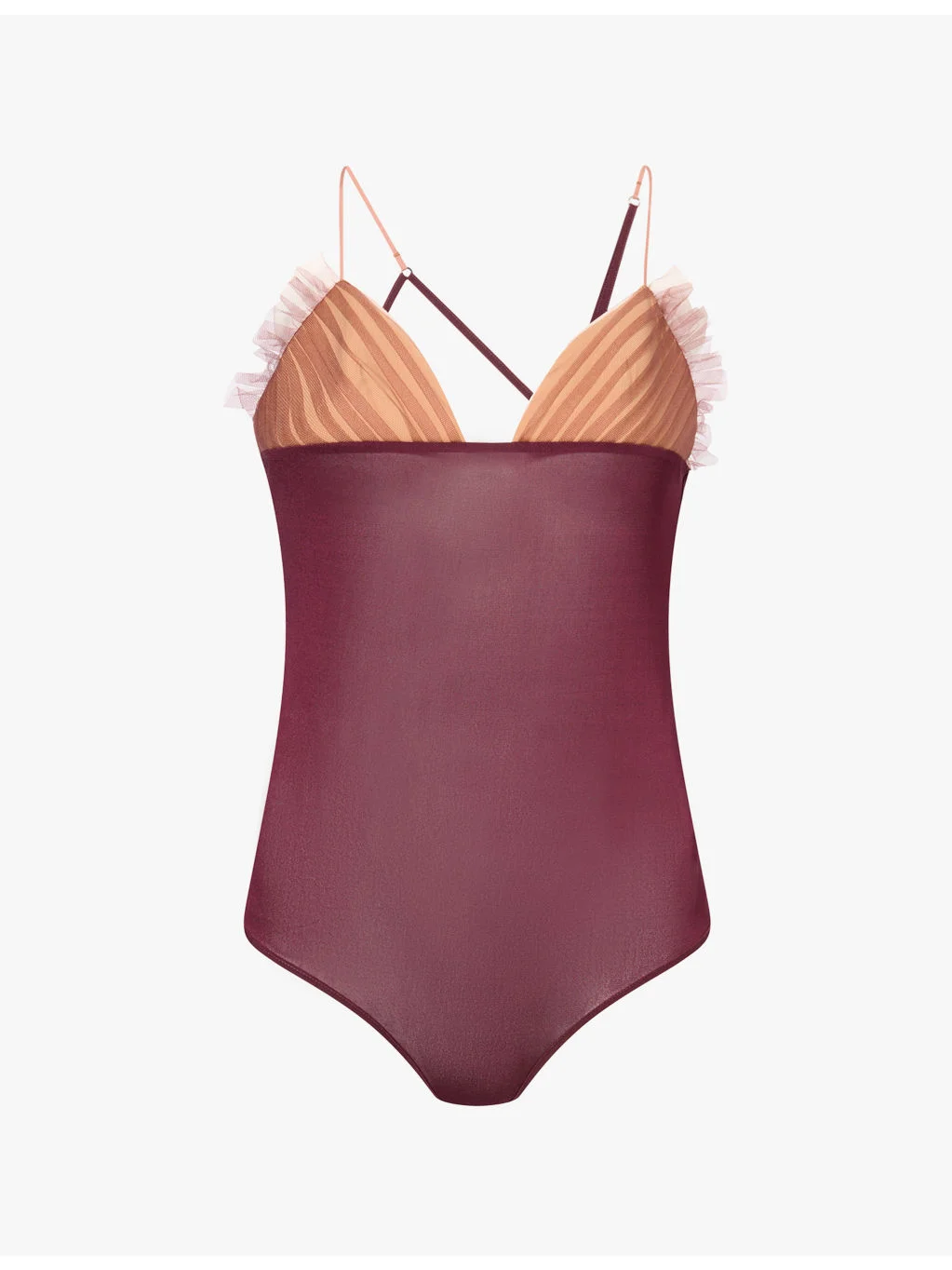 Pleated Bra Mesh Top - 1