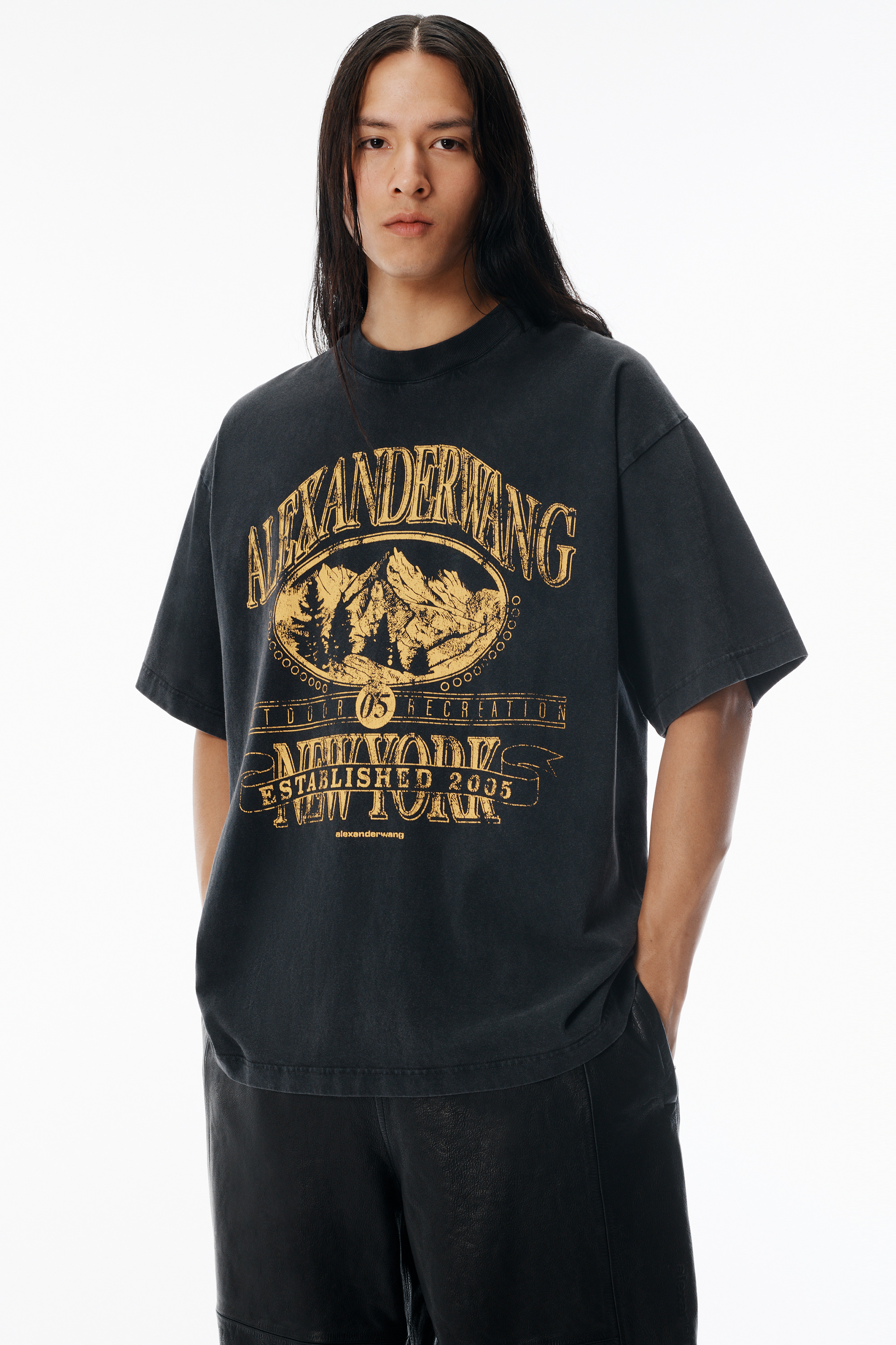 Black Sunfade-Effect Wash Jersey Tee - 3