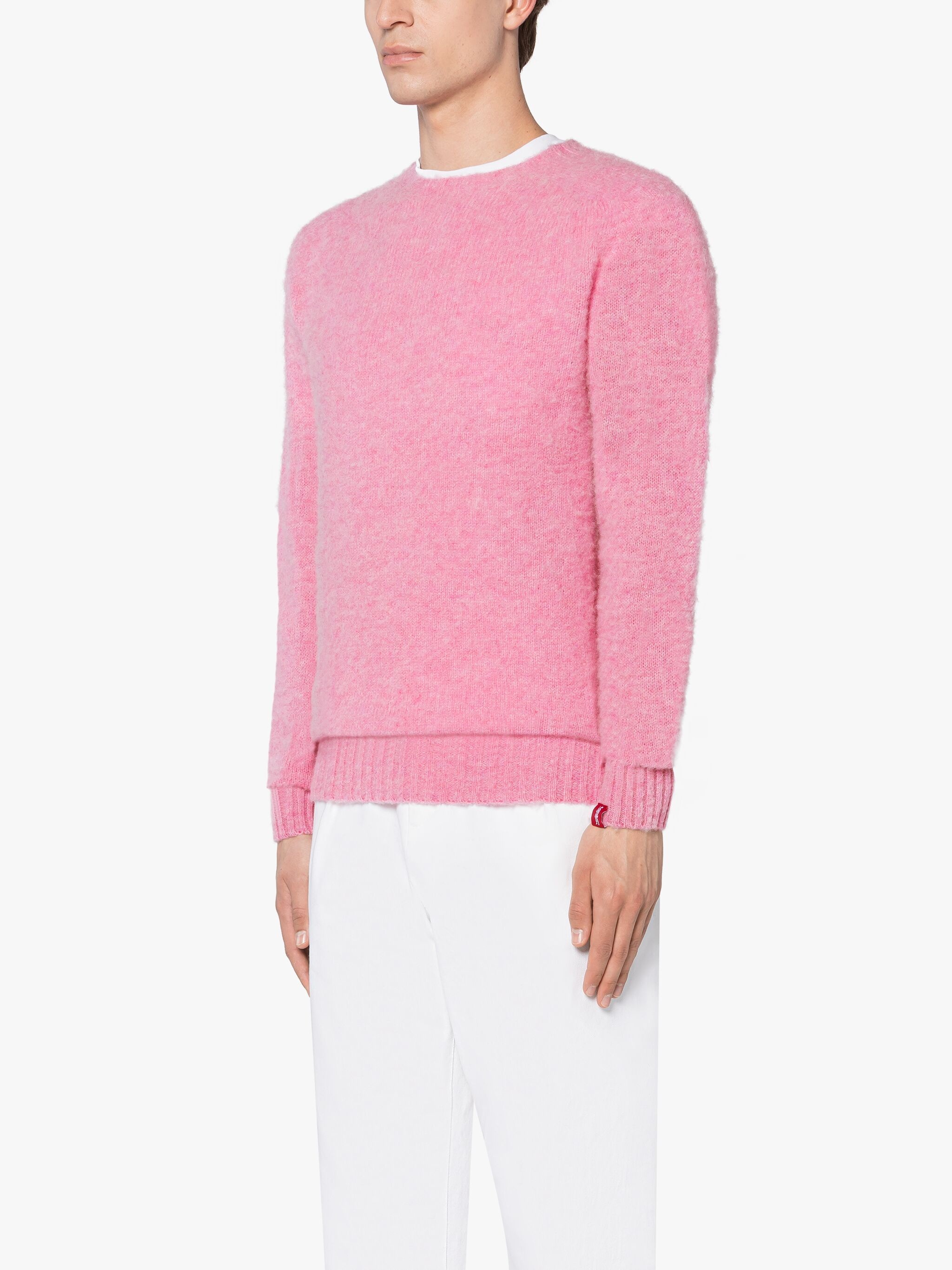 HUTCHINS PINK WOOL CREWNECK SWEATER - 3