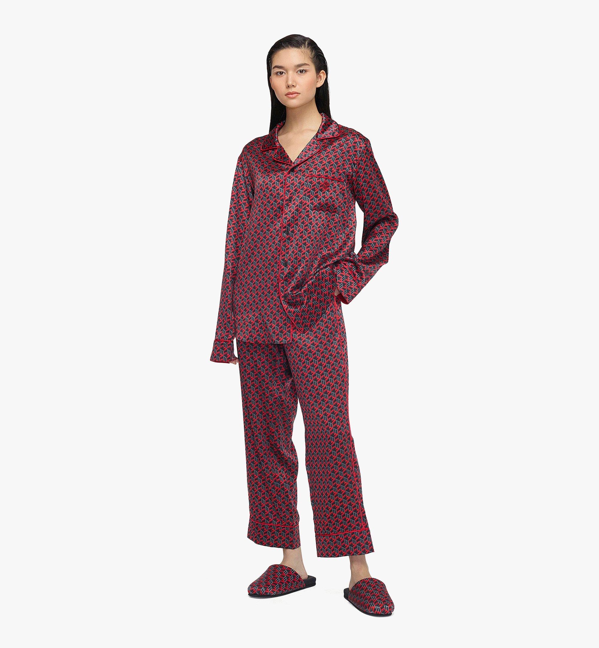 Unisex Cubic Monogram Silk Satin Pajama Shirt - 2