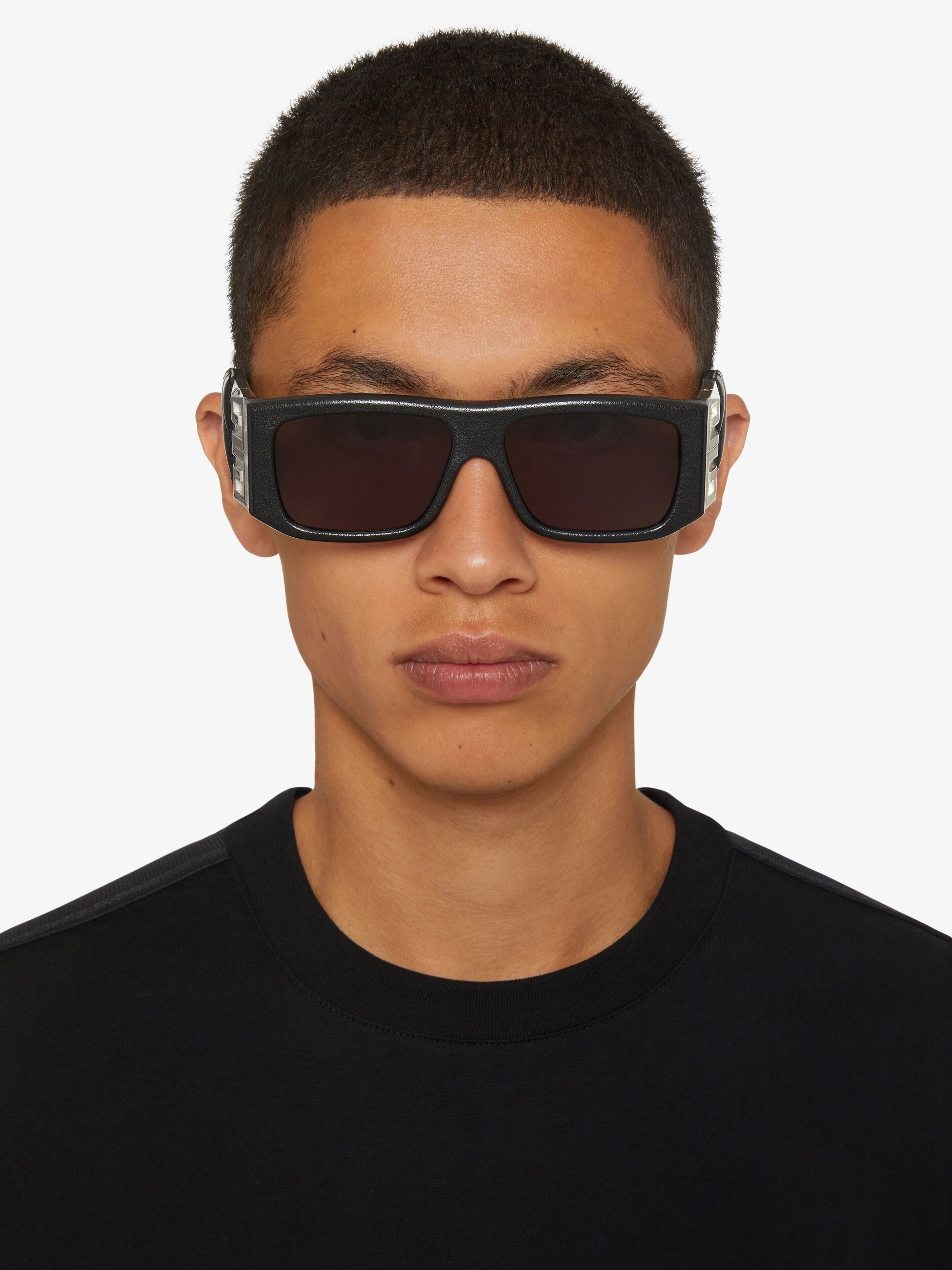 4G UNISEX SUNGLASSES IN QUILTED LEATHER AND ACETATE - 4