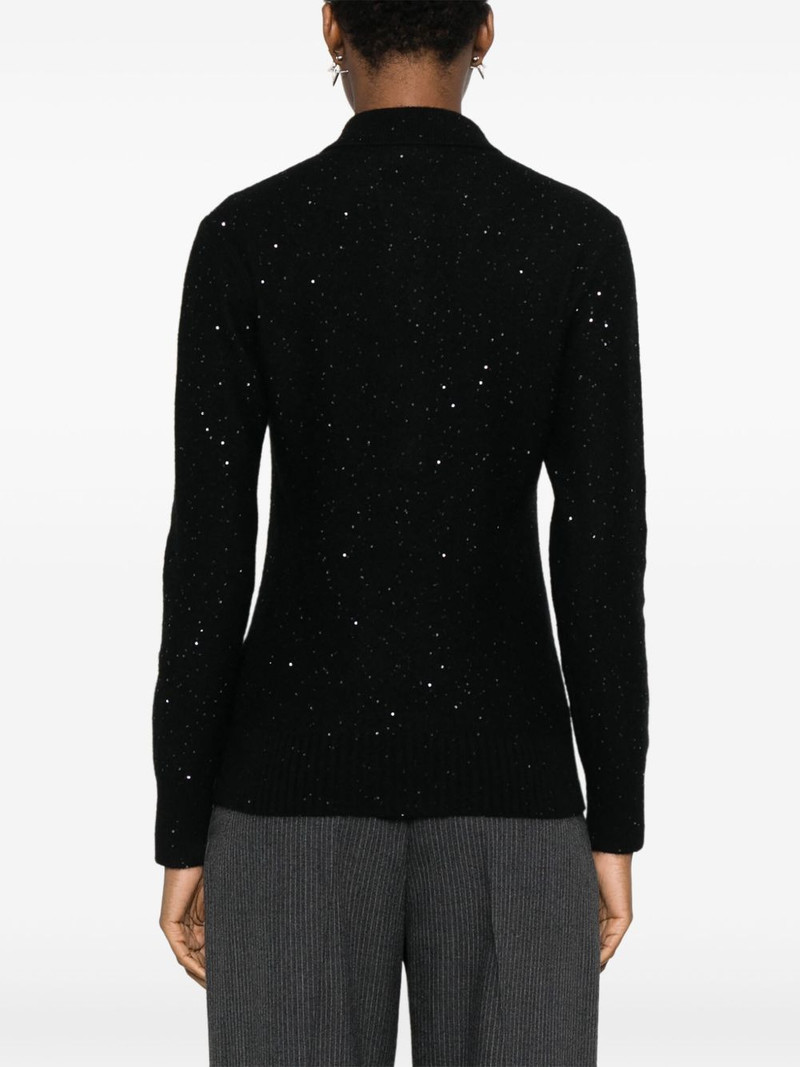 sequin-embellished polo sweater 4