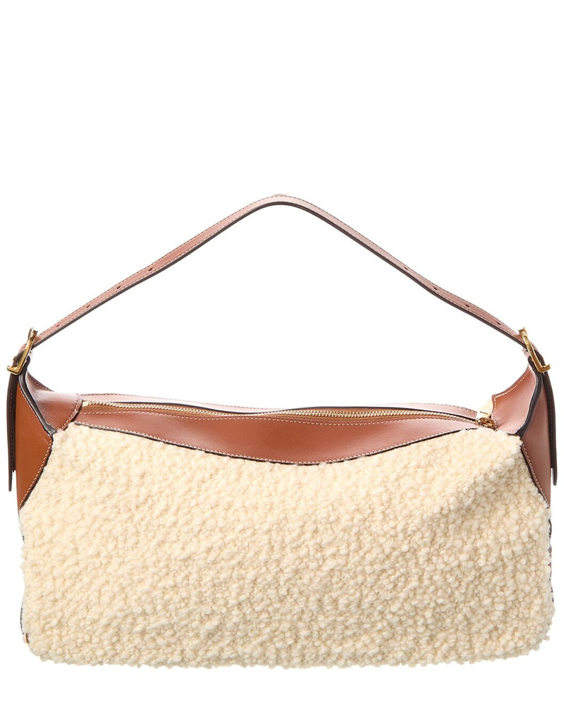 CELINE CELINE Romy Medium Shearling & Leather Hobo Bag outlook