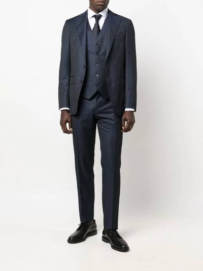 Canali buttoned spread-collar shirt outlook