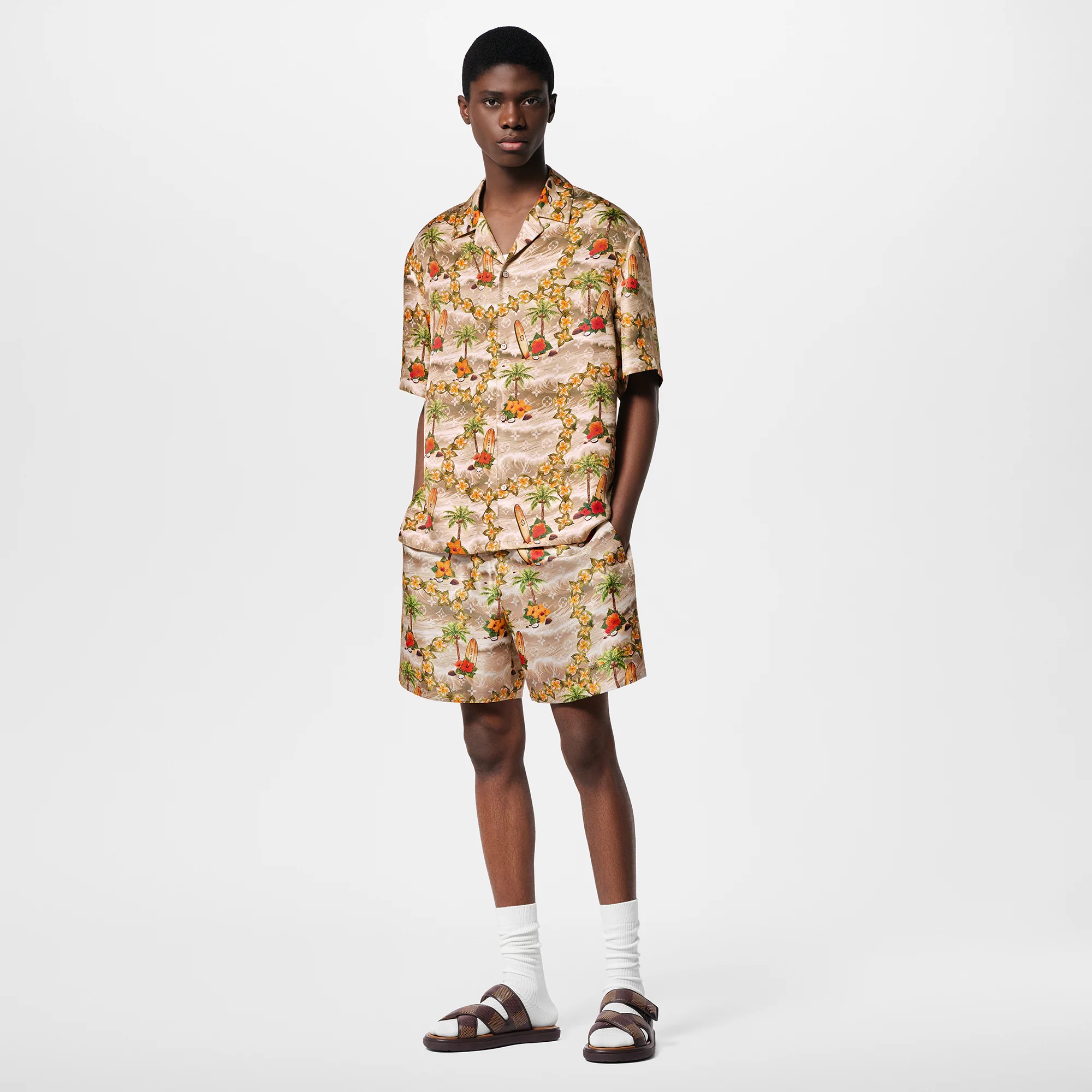 Monogram Short-Sleeved Silk Shirt - 4