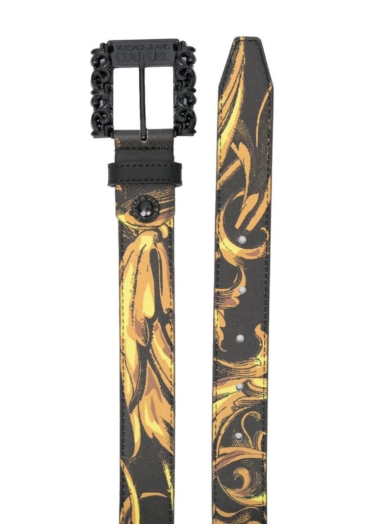 baroque-print buckle belt - 2