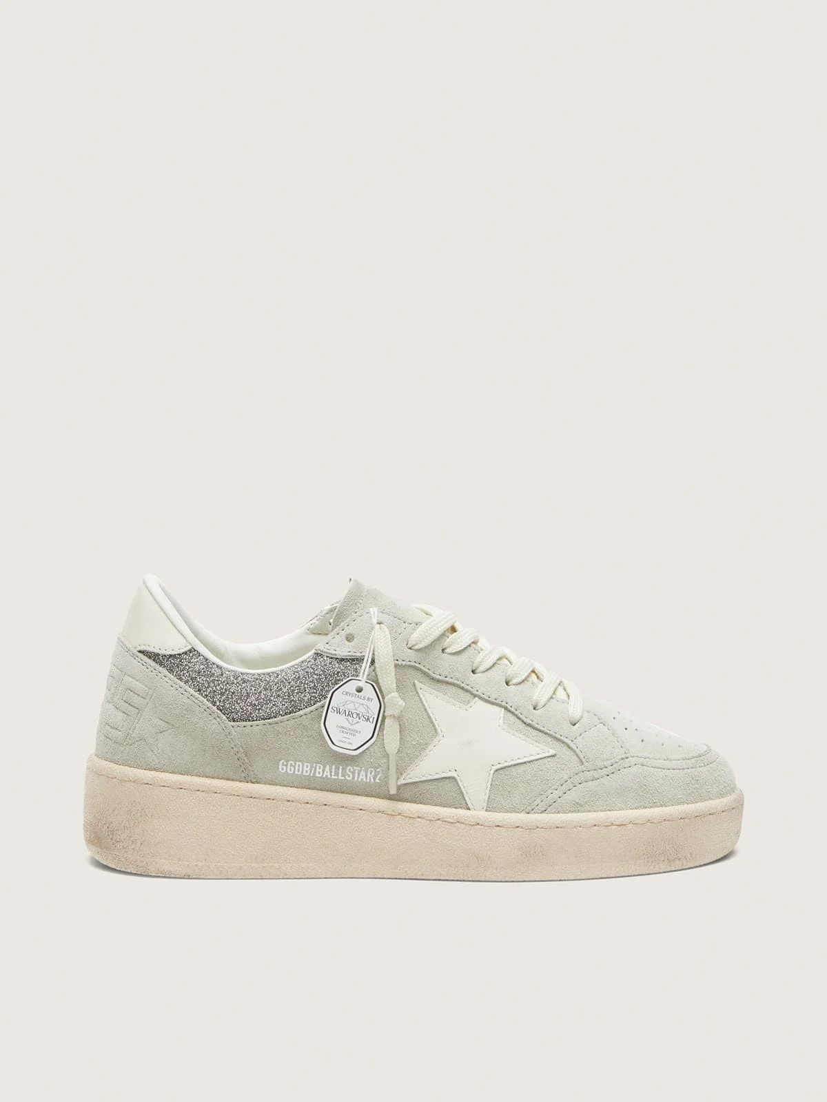 Women's Ball Star in light gray suede with star and glitter inserts - 1