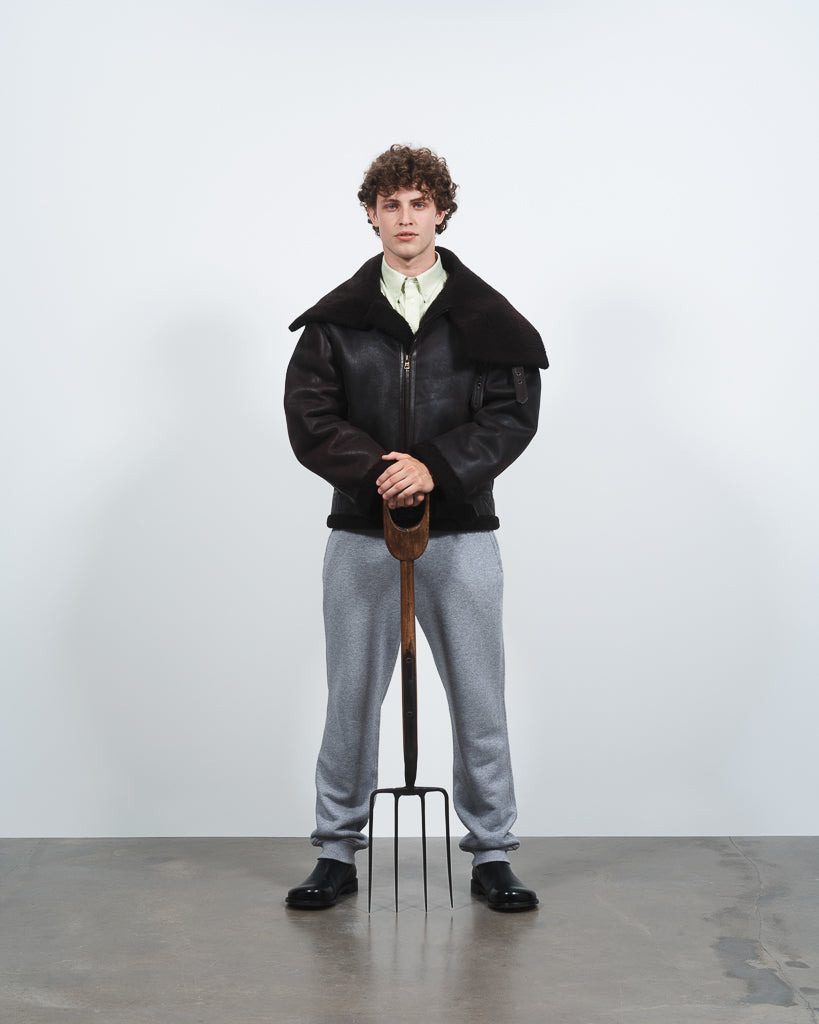 CUFFED SWEATPANTS IN MID GREY MELANGE - 5