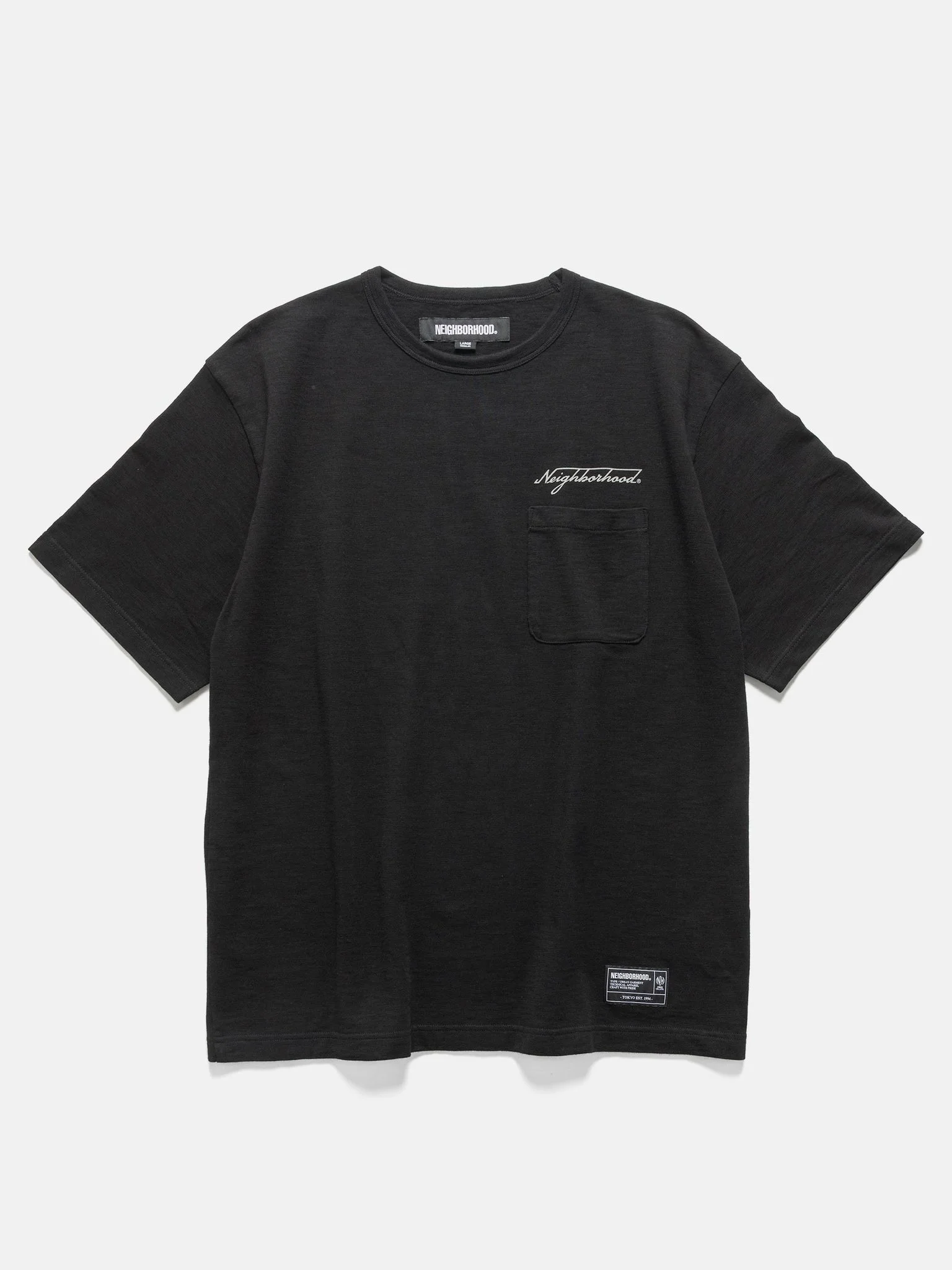 Heather Fabric Crewneck SS Black - 1