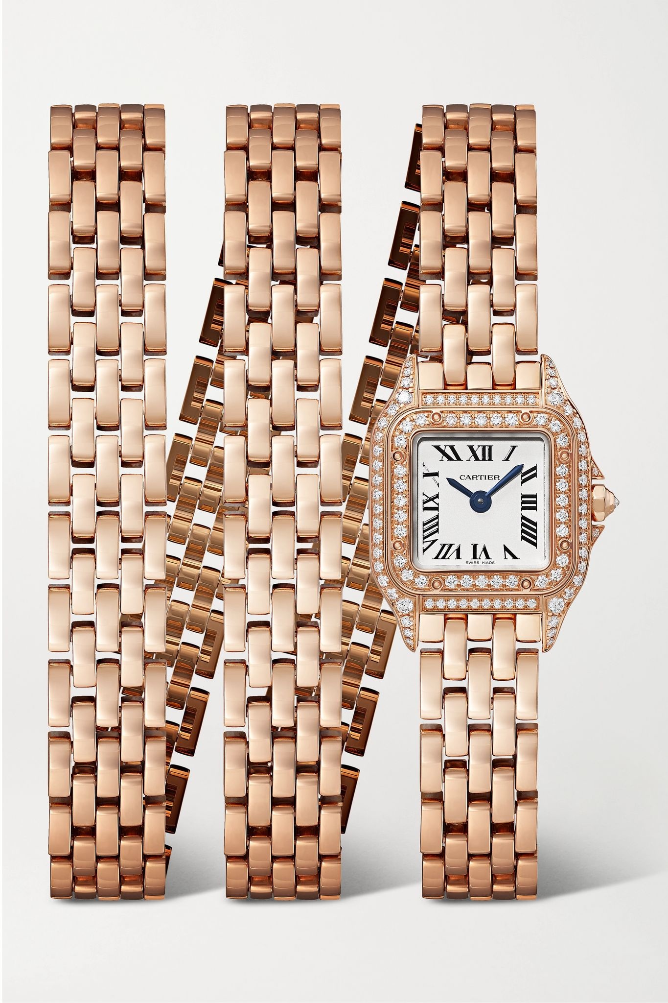 Panthère de Cartier Manchette 20mm small 18-karat rose gold and diamond watch - 1