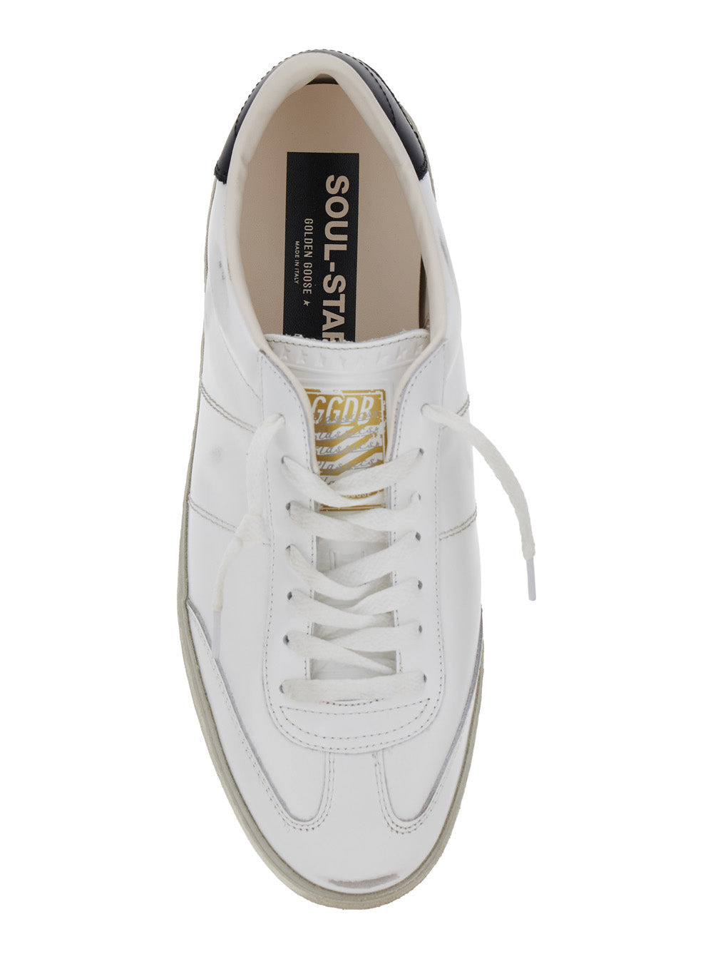 Golden Goose Men 'Soul-Star' White Low Top Sneakers With Logo Patch On The Tongue And Logo Lettering - 4