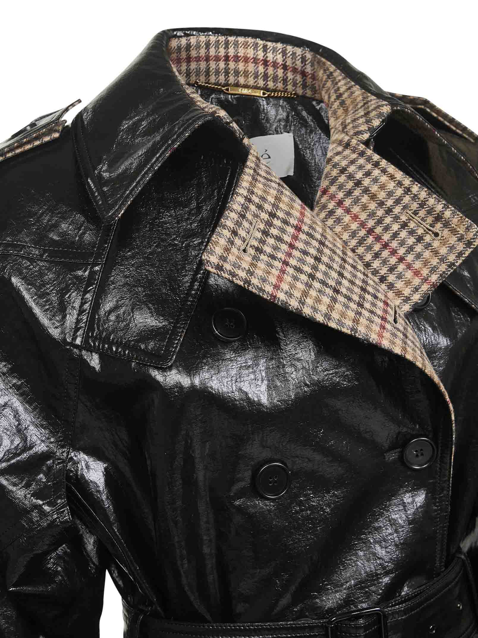 Black coated linen short riding coat - 3