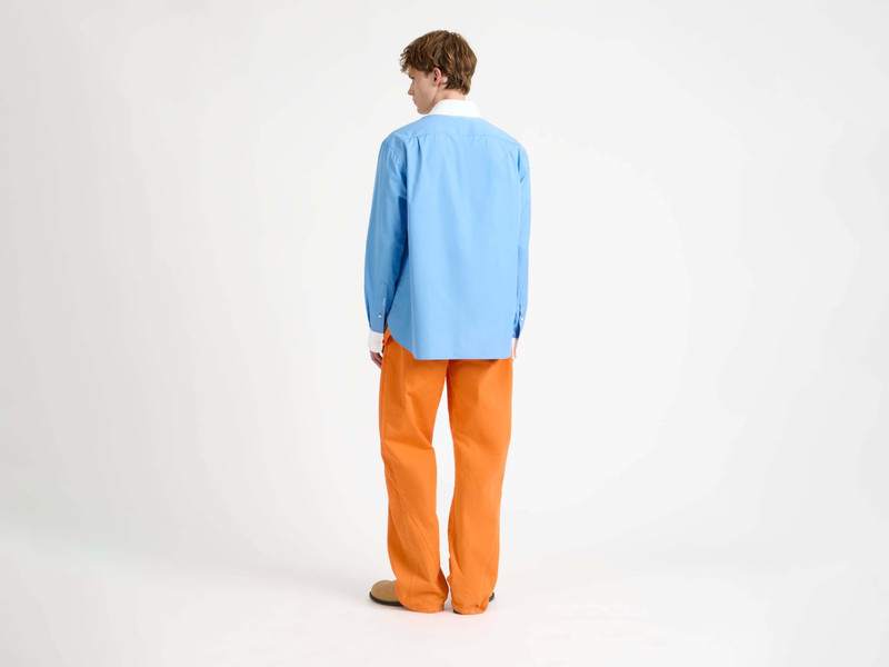 CONTRAST COLLAR DRESS SHIRT IN CORNFLOWER BLUE 3