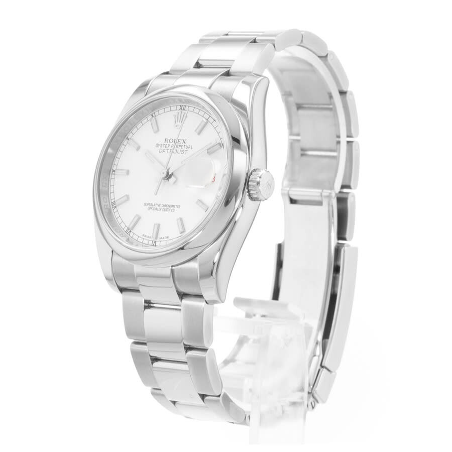 Pre-owned Rolex Datejust 36 Automatic Chronometer White Dial Men's Watch 116200 WSO - 5
