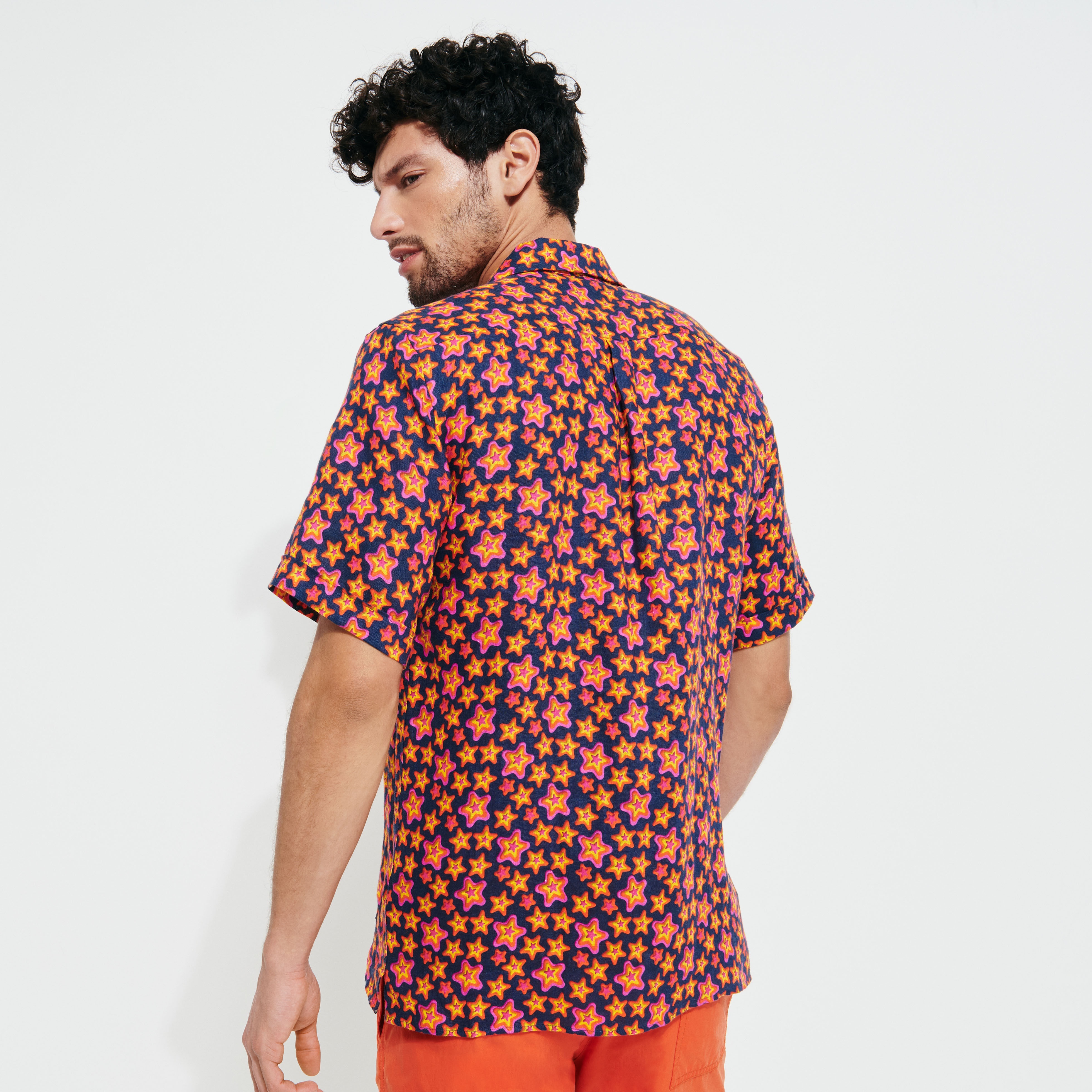 Men Bowling Linen Shirt Stars Gift - 4