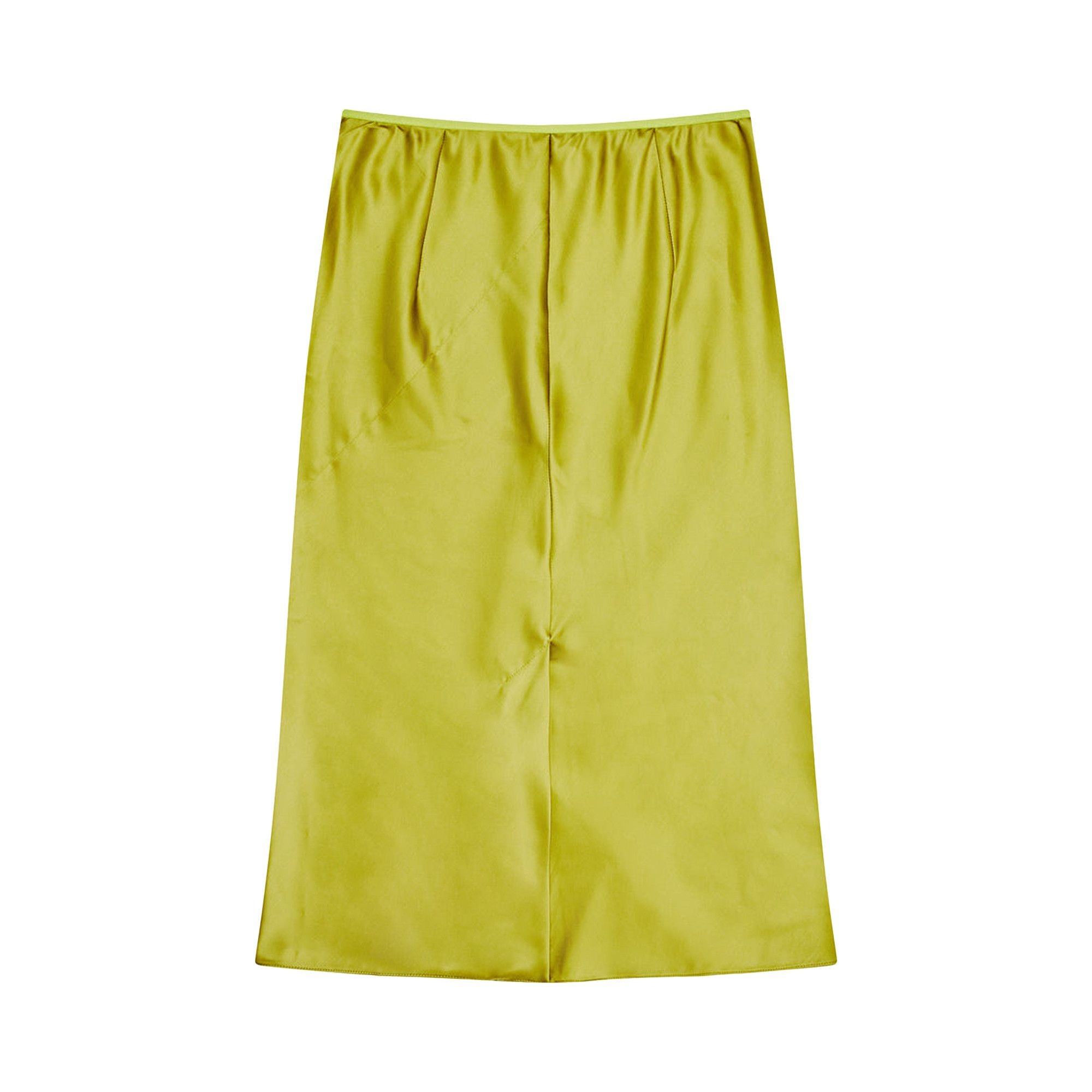 Dries Van Noten Satin Skirt 'Olive' - 2