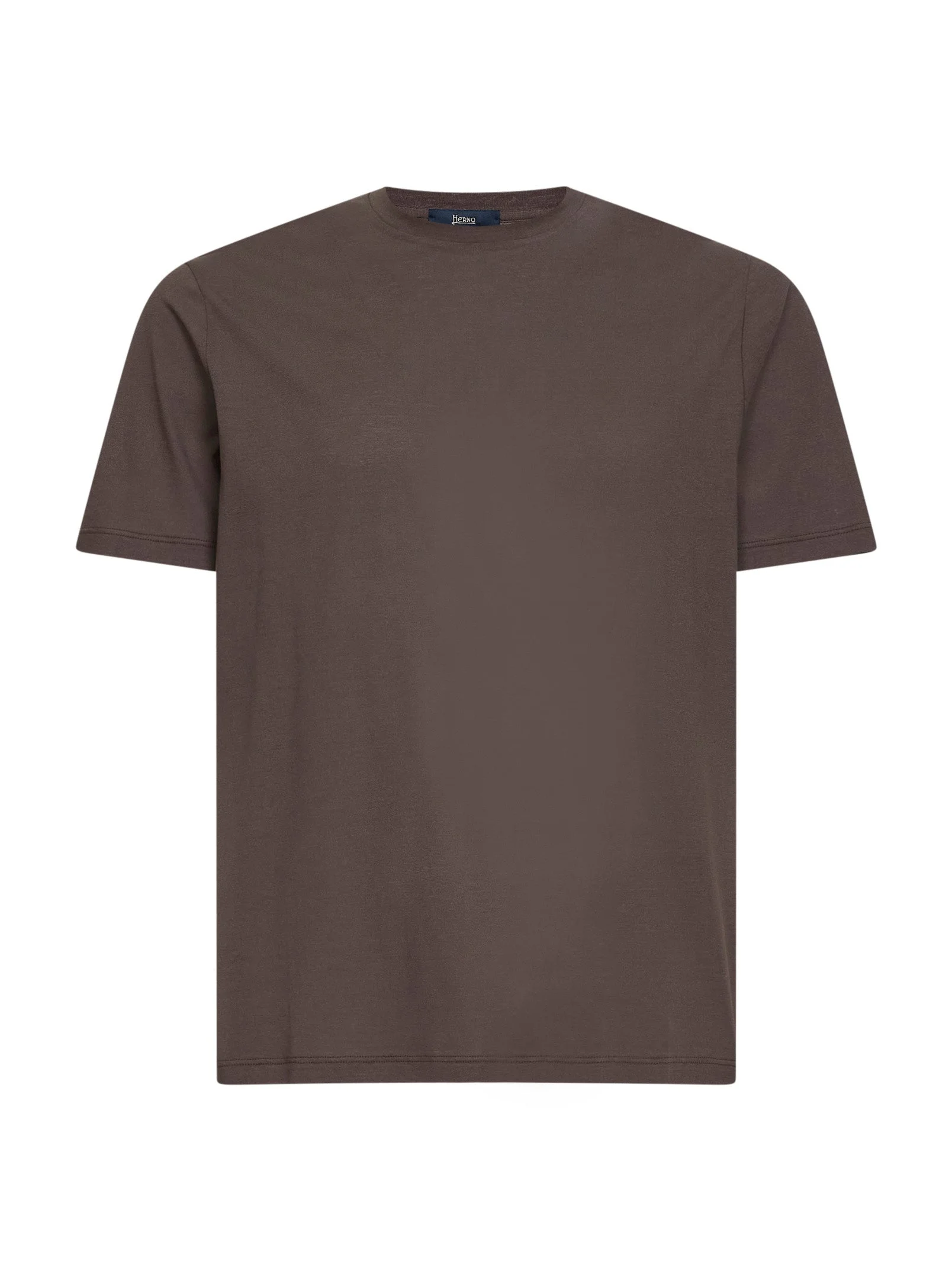 Brown lightweight crepe voile jersey T-shirt - 1
