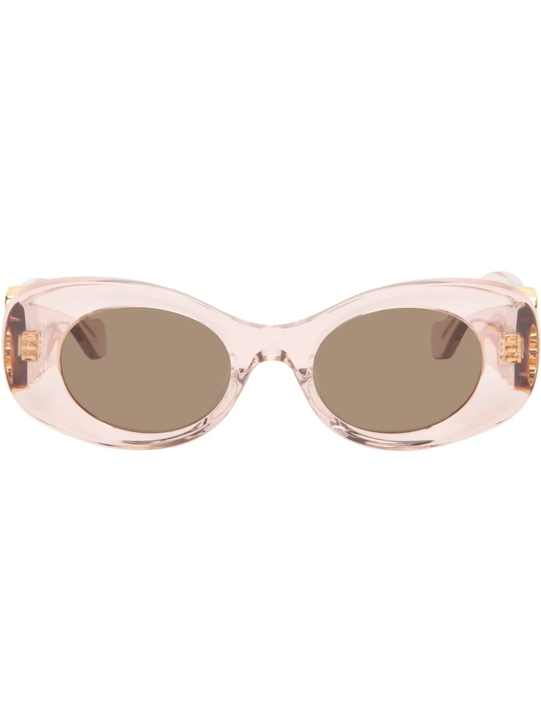 Pink Beveled Oval Maxi Anagram Sunglasses - 1