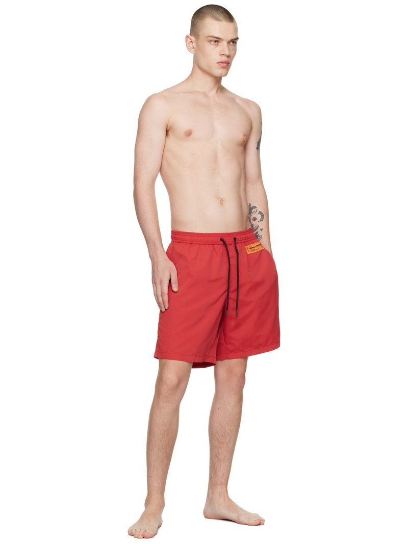 Heron Preston Red Patch Swim Shorts outlook