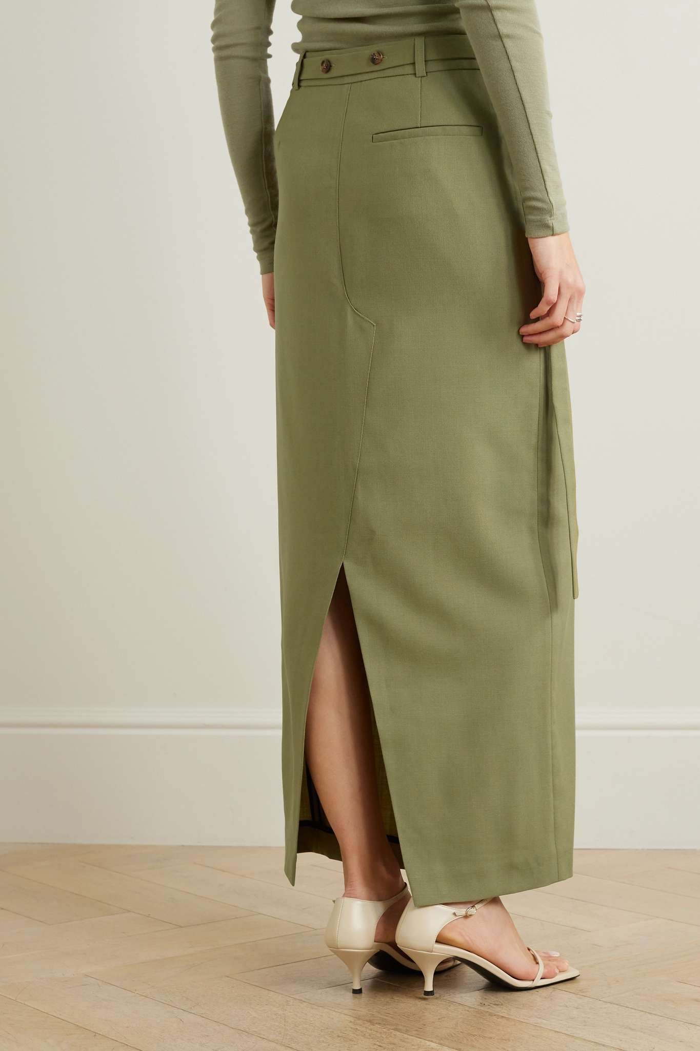 Belted wool maxi skirt - 4