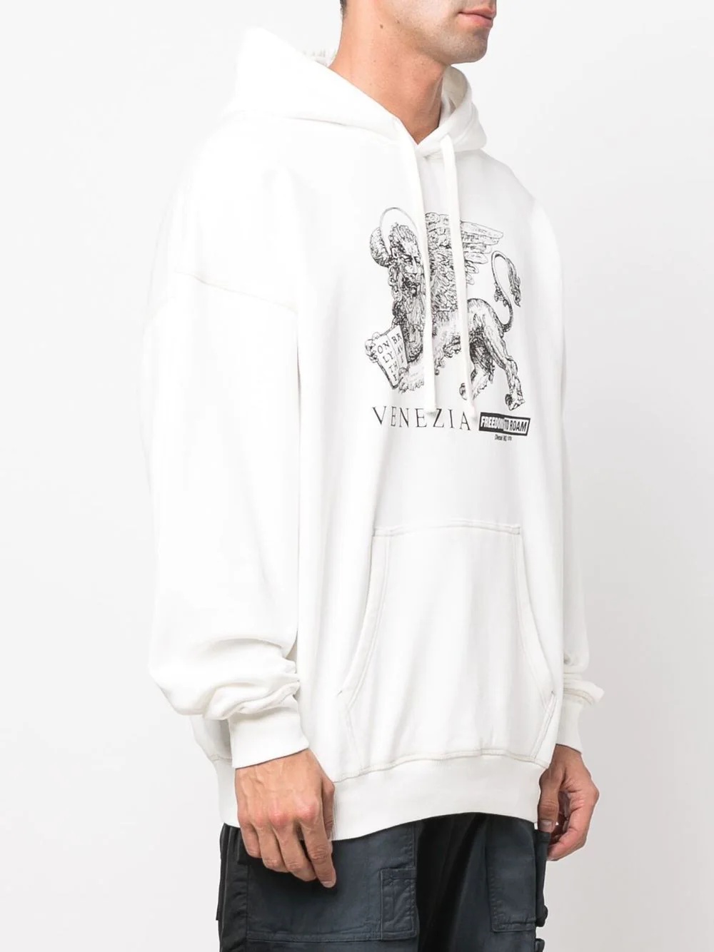 Venezia-print detail hoodie - 3