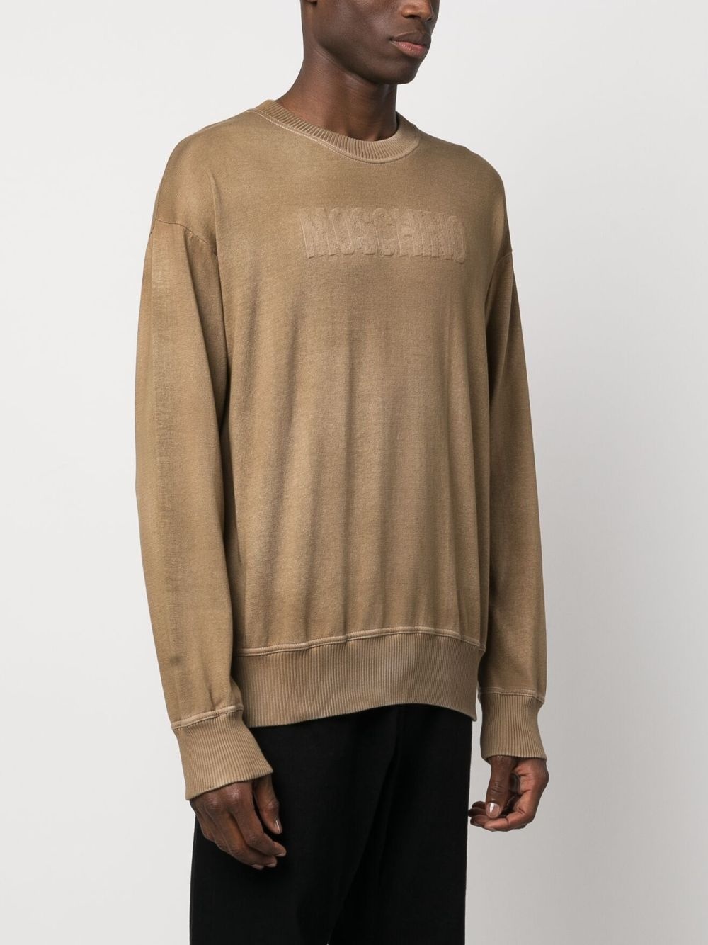 logo-intarsia knitted sweater - 3