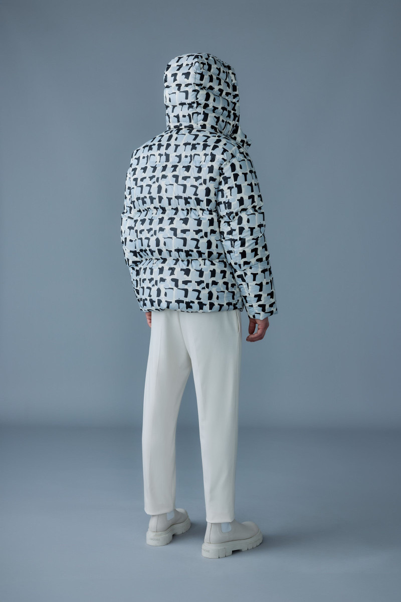 KENT-NV Tile graphic pattern down jacket with hood 4