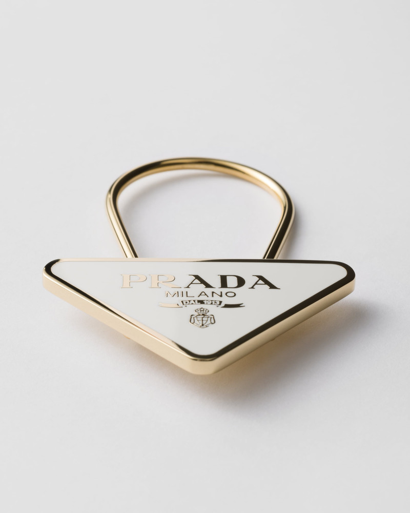 Prada Enameled metal key ring outlook